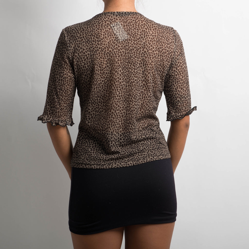 MESH ANIMAL PRINT TOP