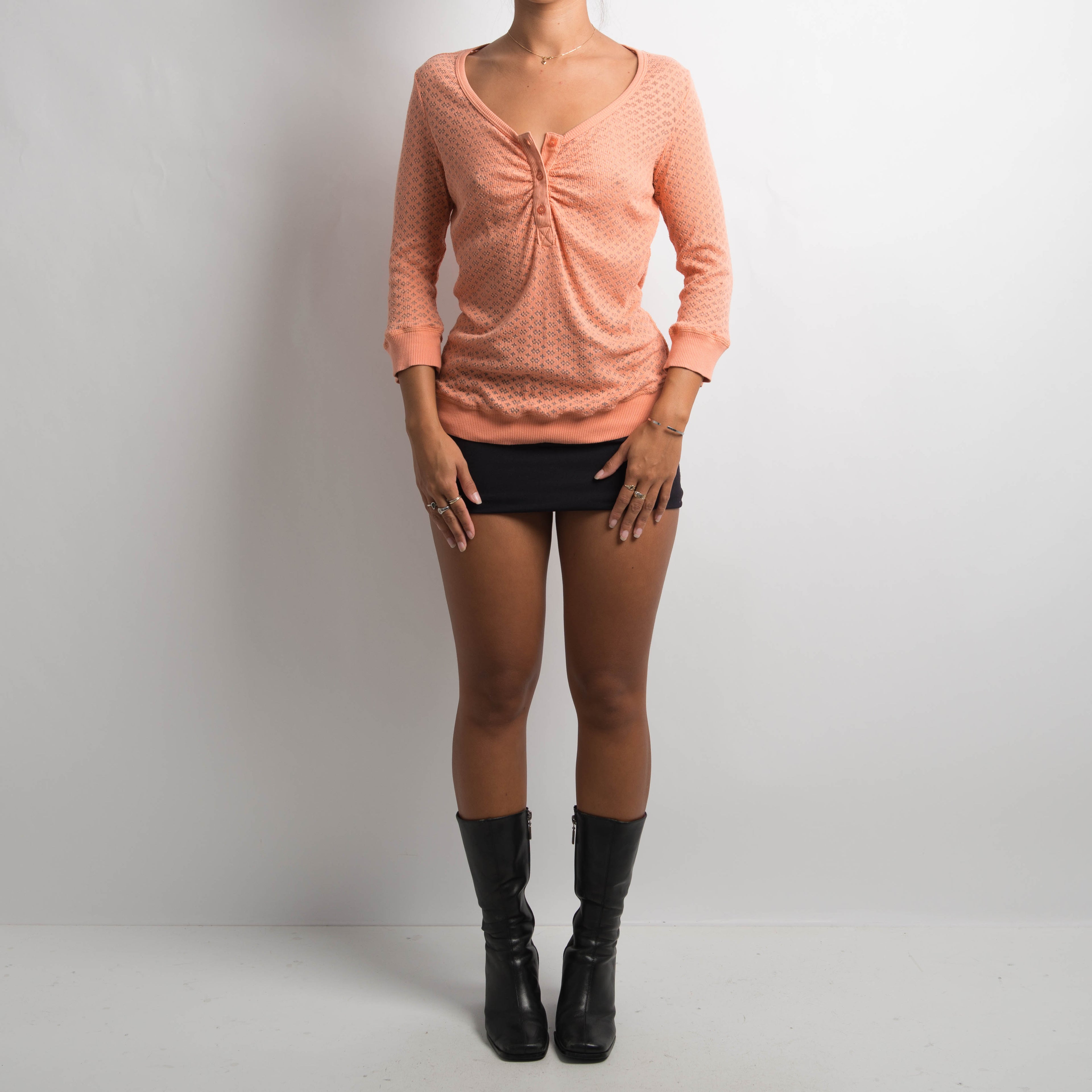 PEACH LONG SLEEVE TOP