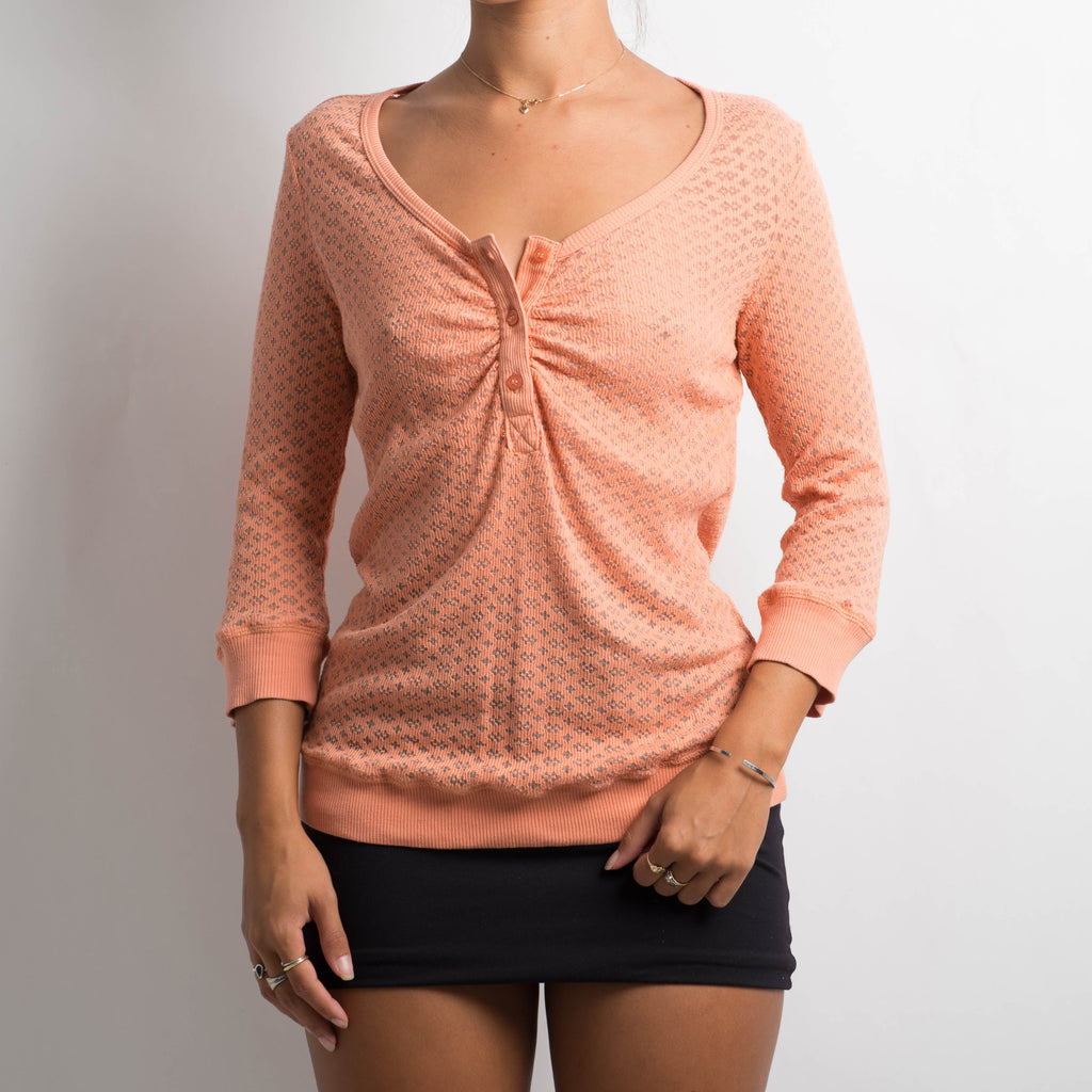 PEACH LONG SLEEVE TOP