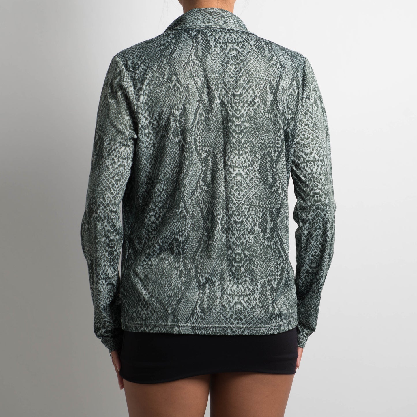 REPTILE PRINT LONG SLEEVE BLOUSE