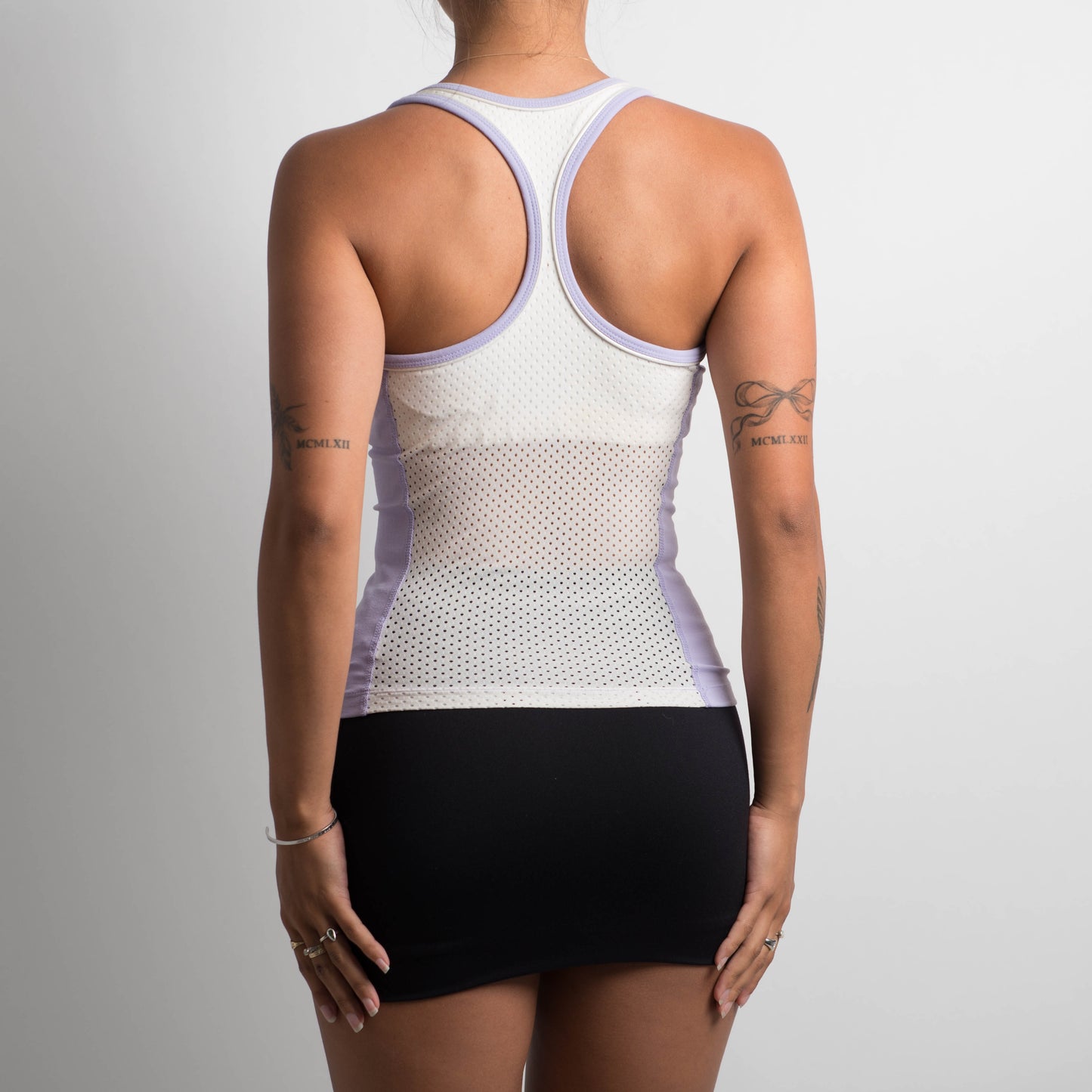 WHITE RACERBANK TANK TOP