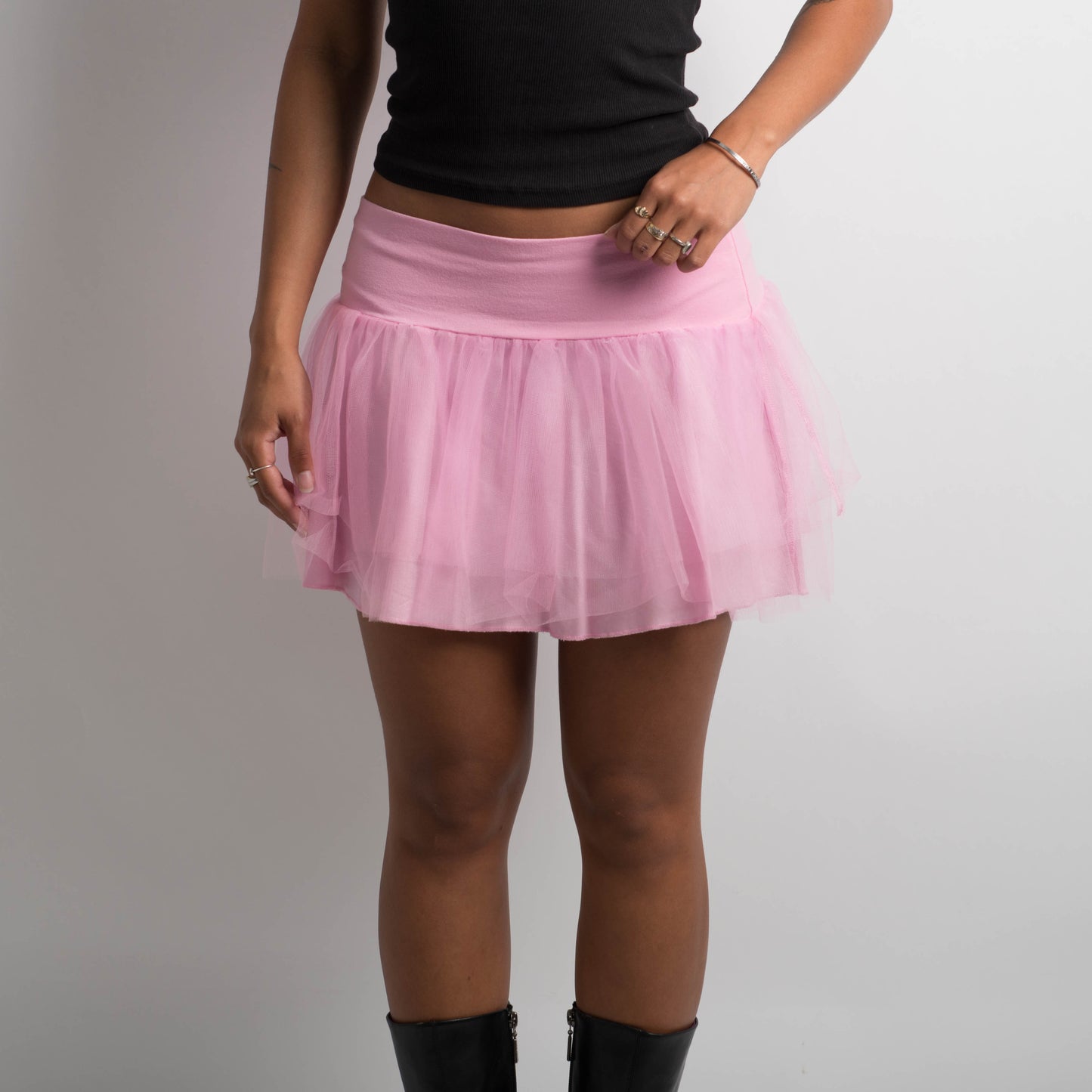 PINK TULLE MINI SKIRT