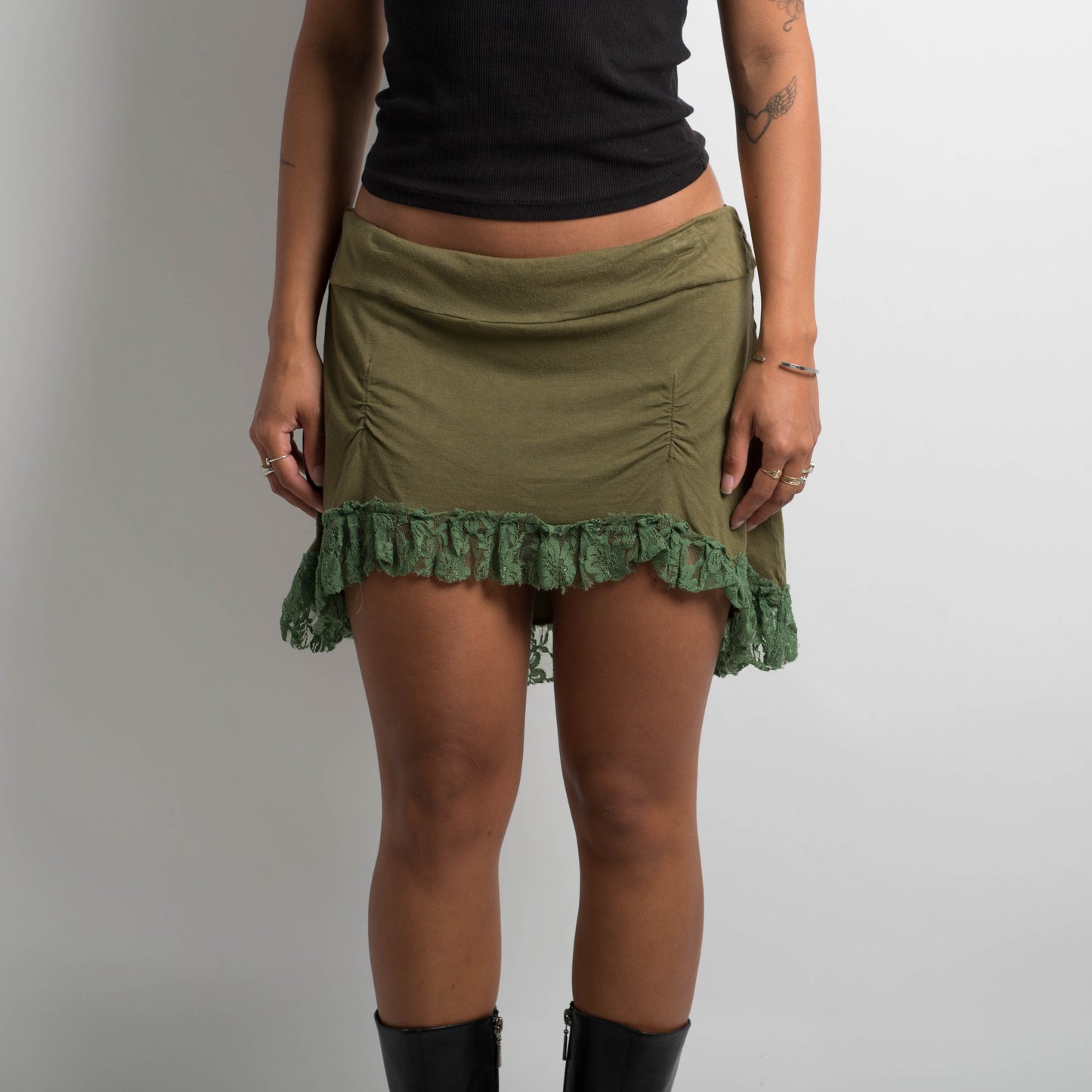 SUPER SOFT GREEN MINI SKIRT