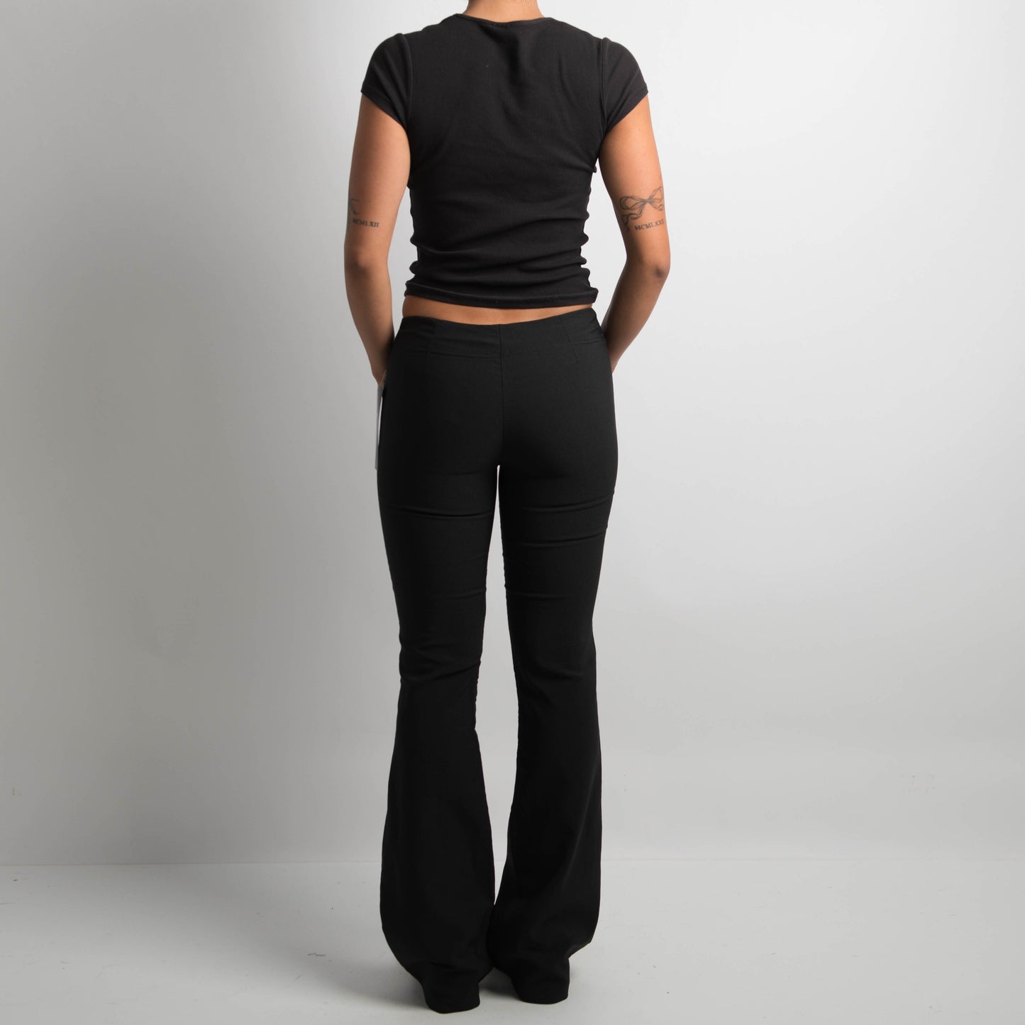 BLACK BOOTCUT TROUSERS