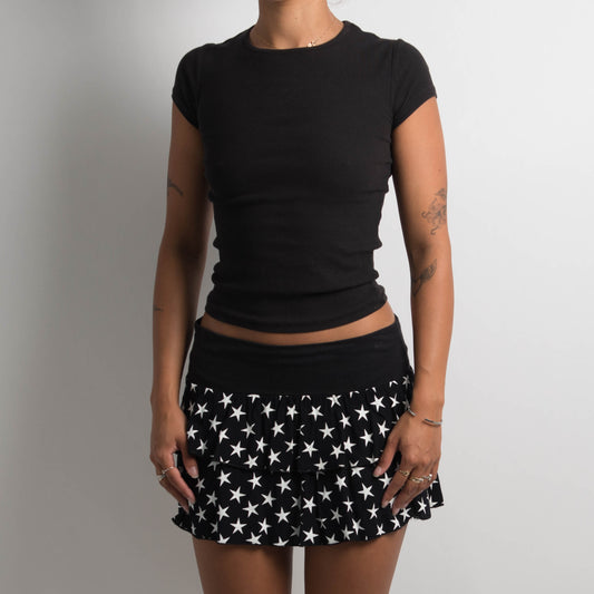 TIERED STAR PRINT MINI SKIRT