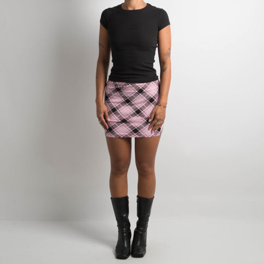 PINK PLAID MINI SKIRT