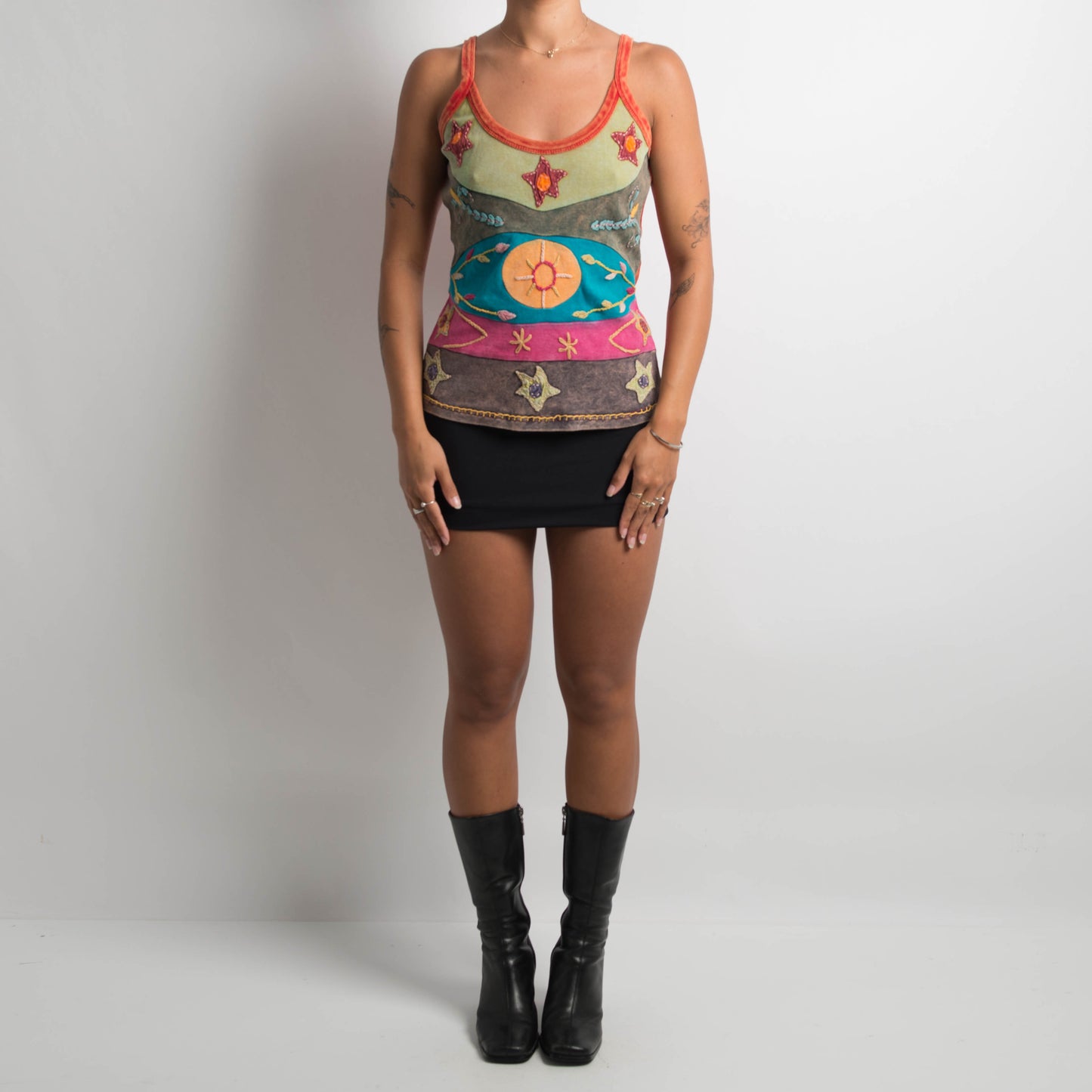 PATCHWORK COTTON TANK TOP