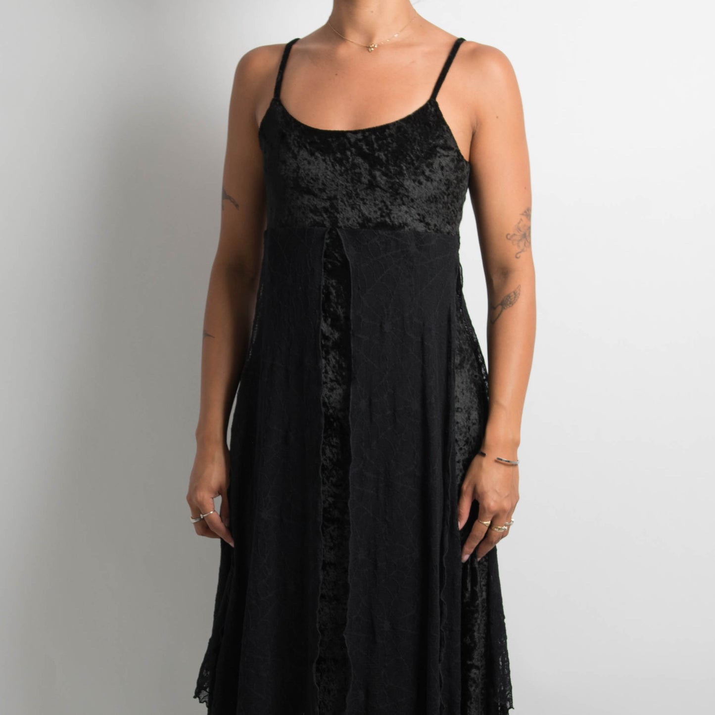 VELOUR BABYDOLL MAXI DRESS