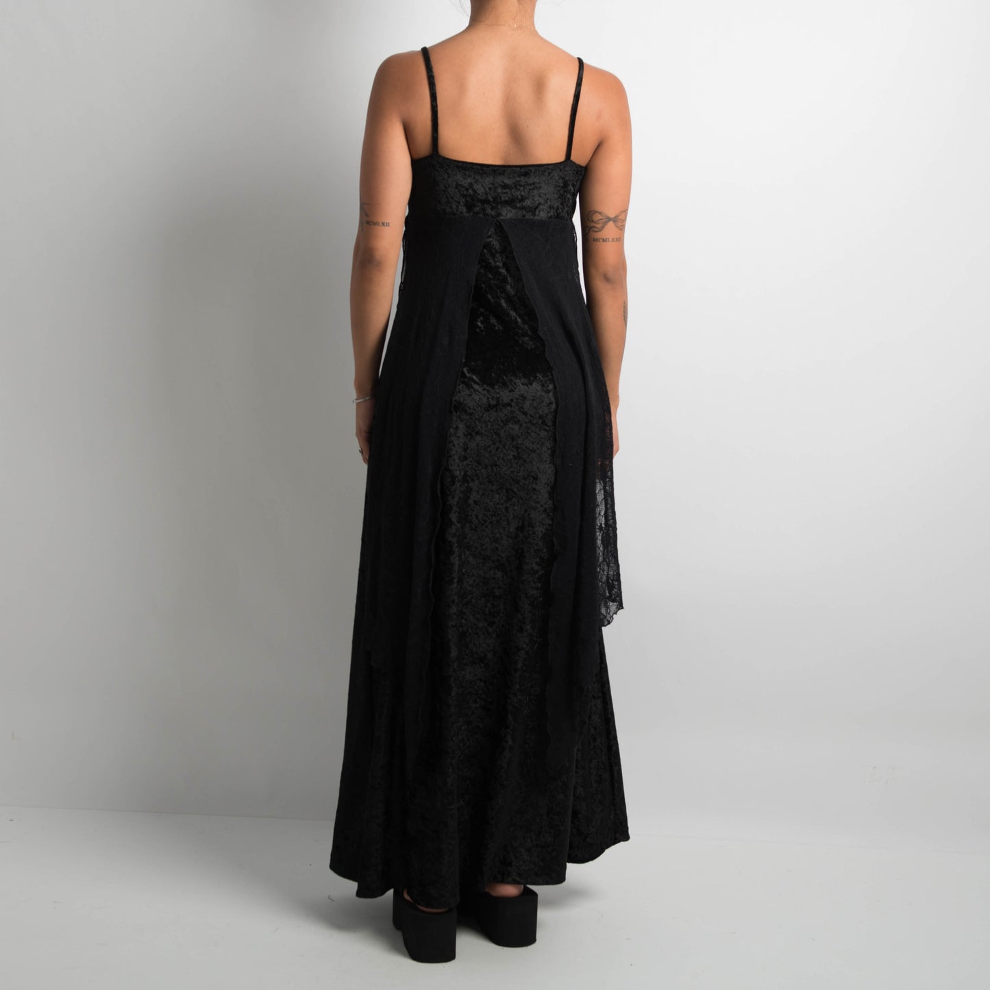 VELOUR BABYDOLL MAXI DRESS