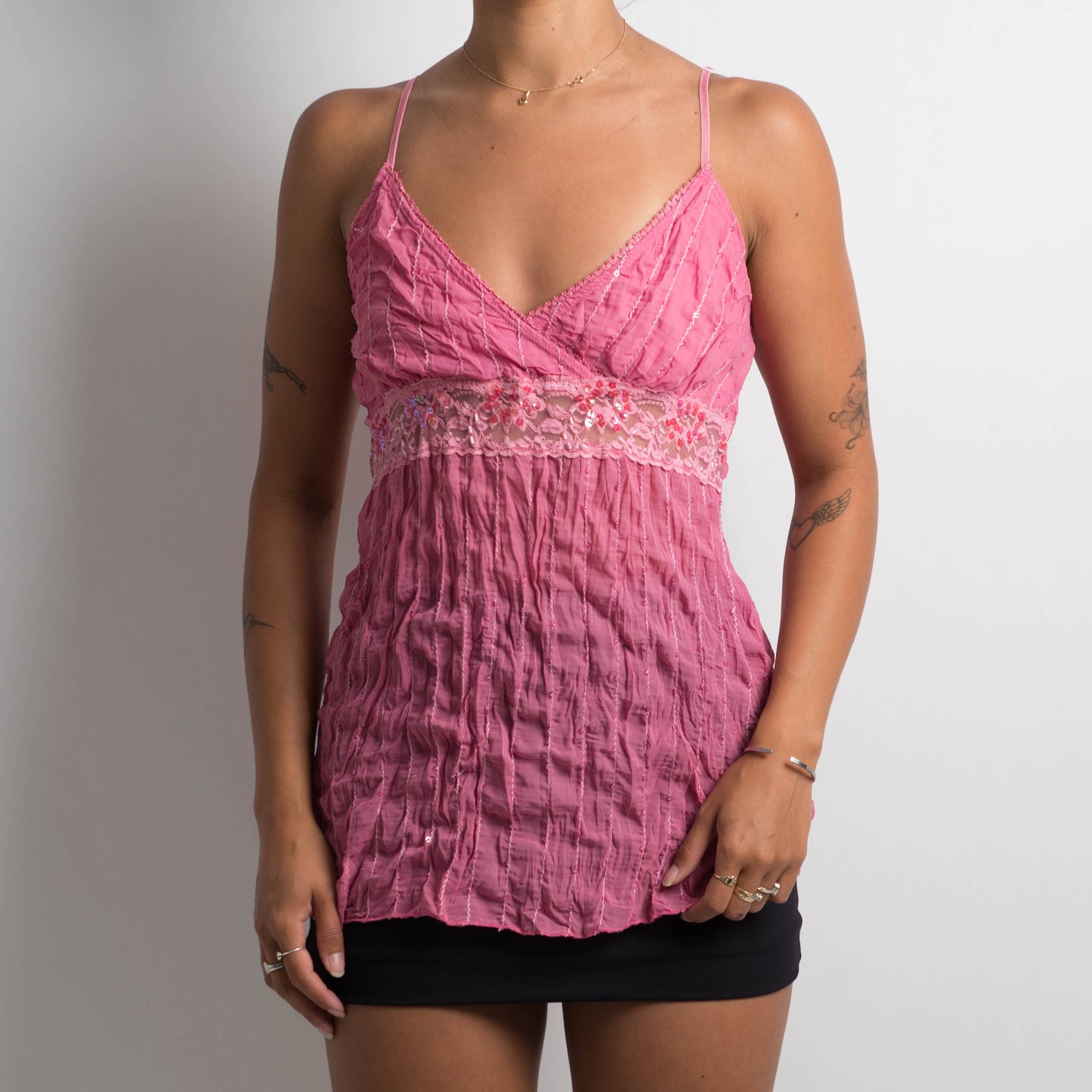 PINK TEXTURED CAMISOLE