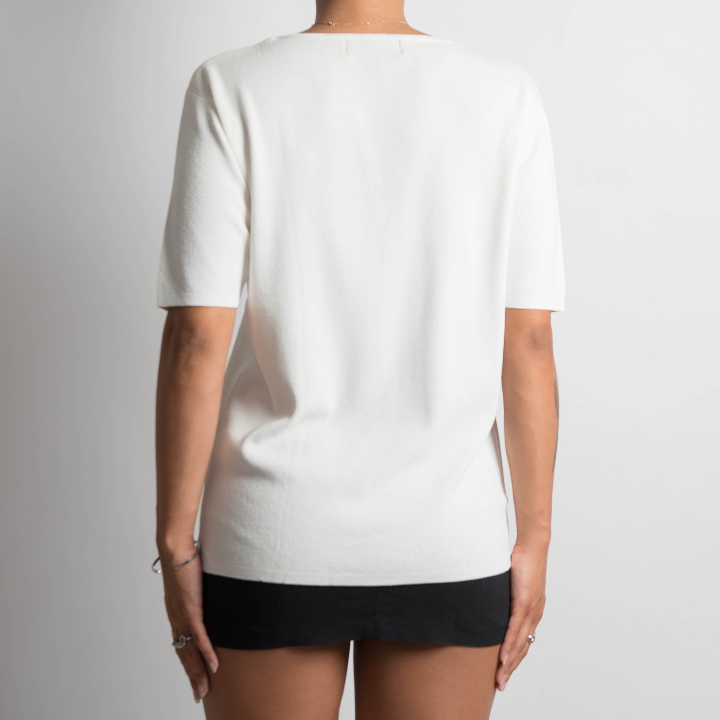 WHITE KNIT TSHIRT