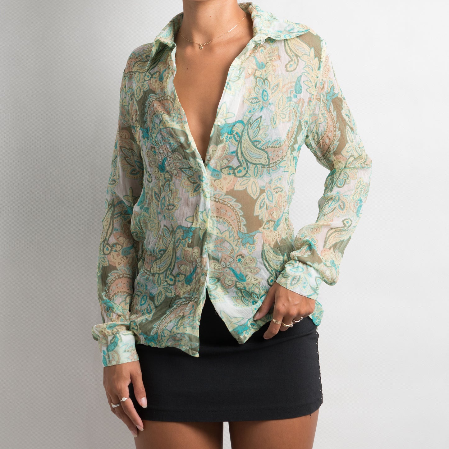 GREEN PAISLEY BLOUSE