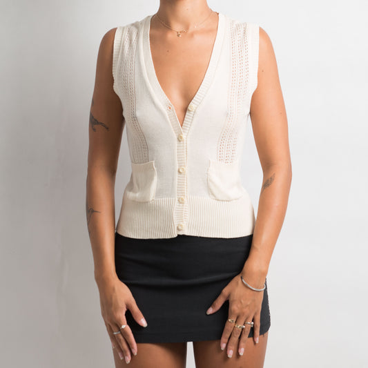 CREAM KNIT VEST