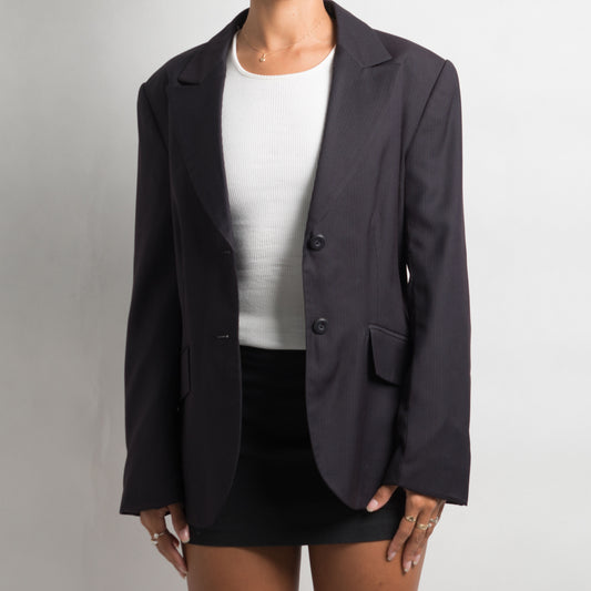 BLACK PINSTRIPE BLAZER