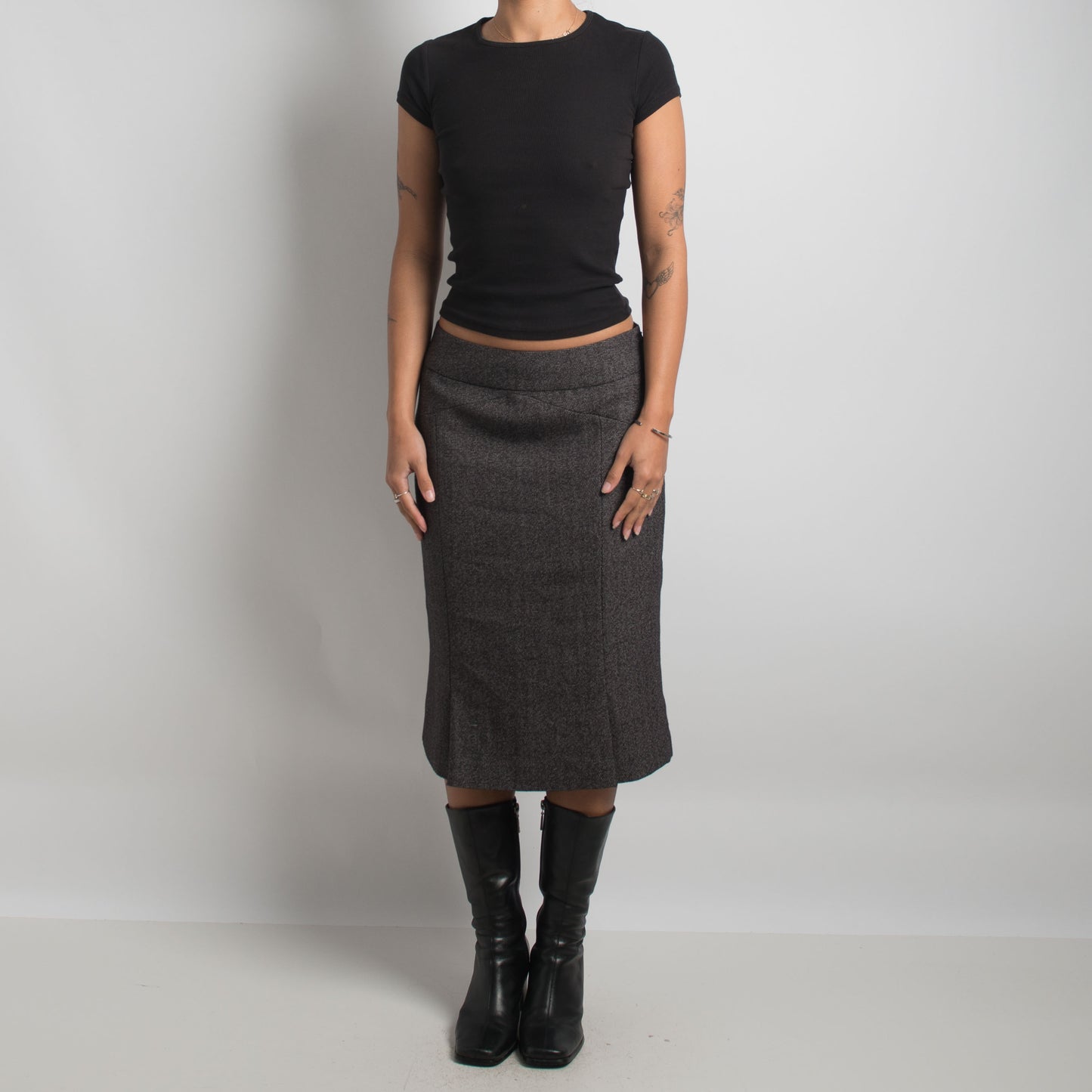 GREY MARLE MIDI SKIRT