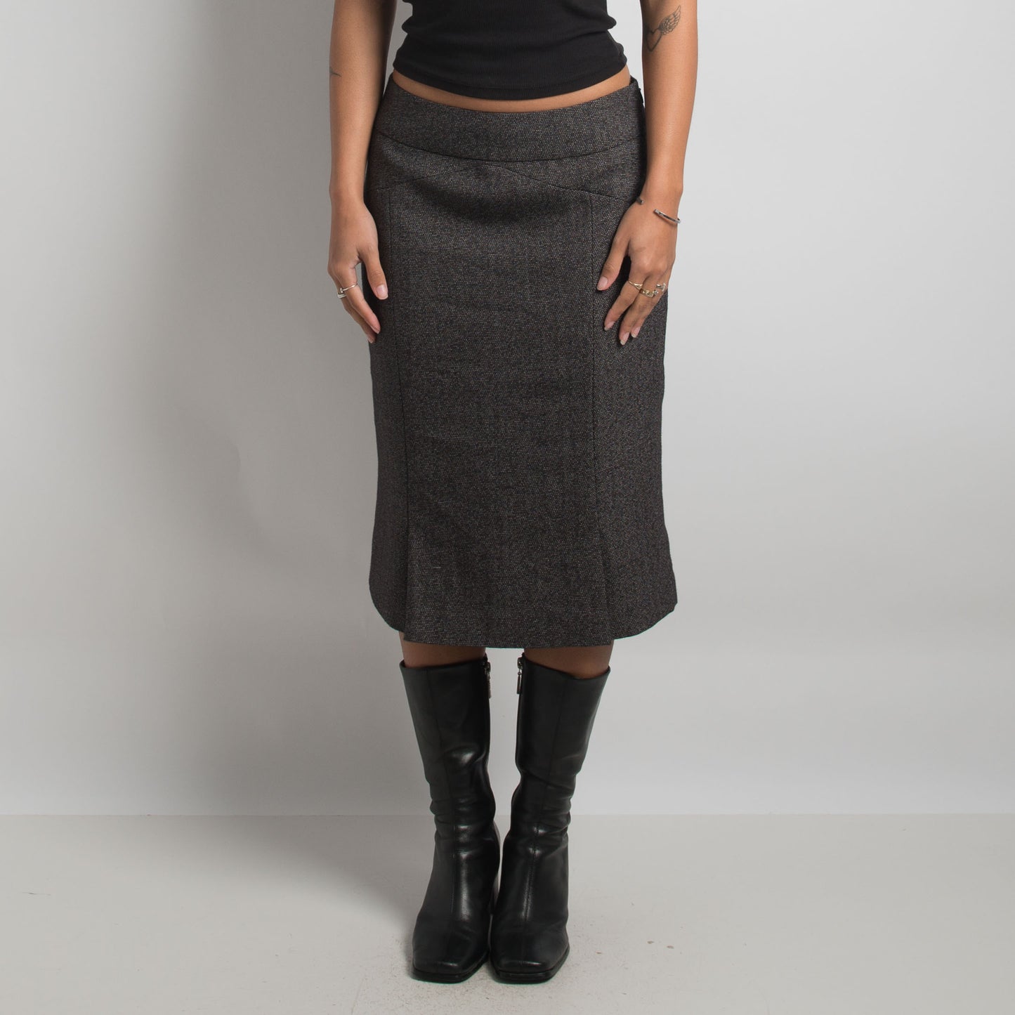 GREY MARLE MIDI SKIRT