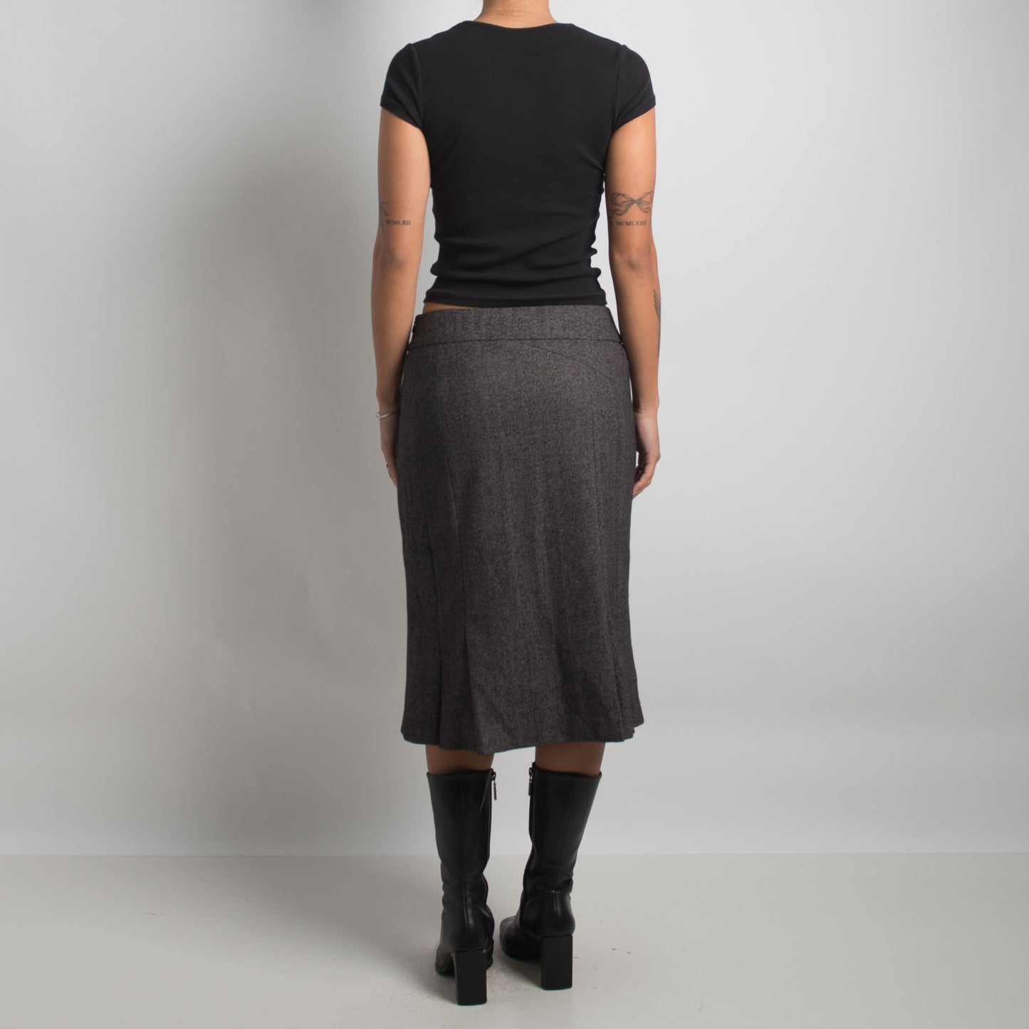 GREY MARLE MIDI SKIRT