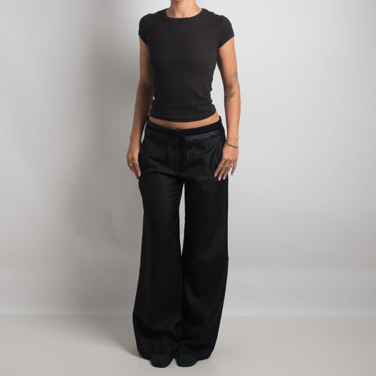 BLACK SILK TROUSERS