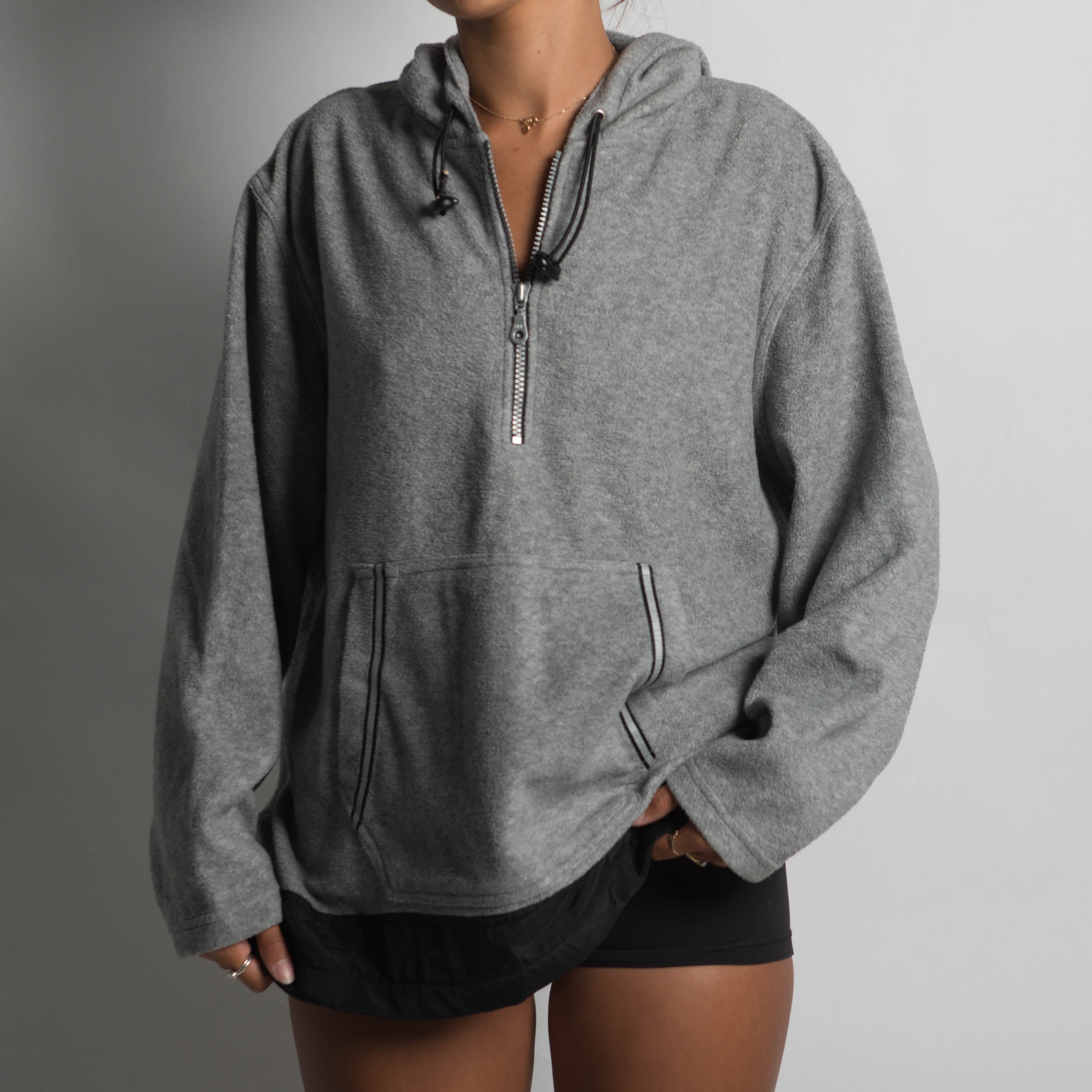 GREY QUARTER ZIP SWEATER