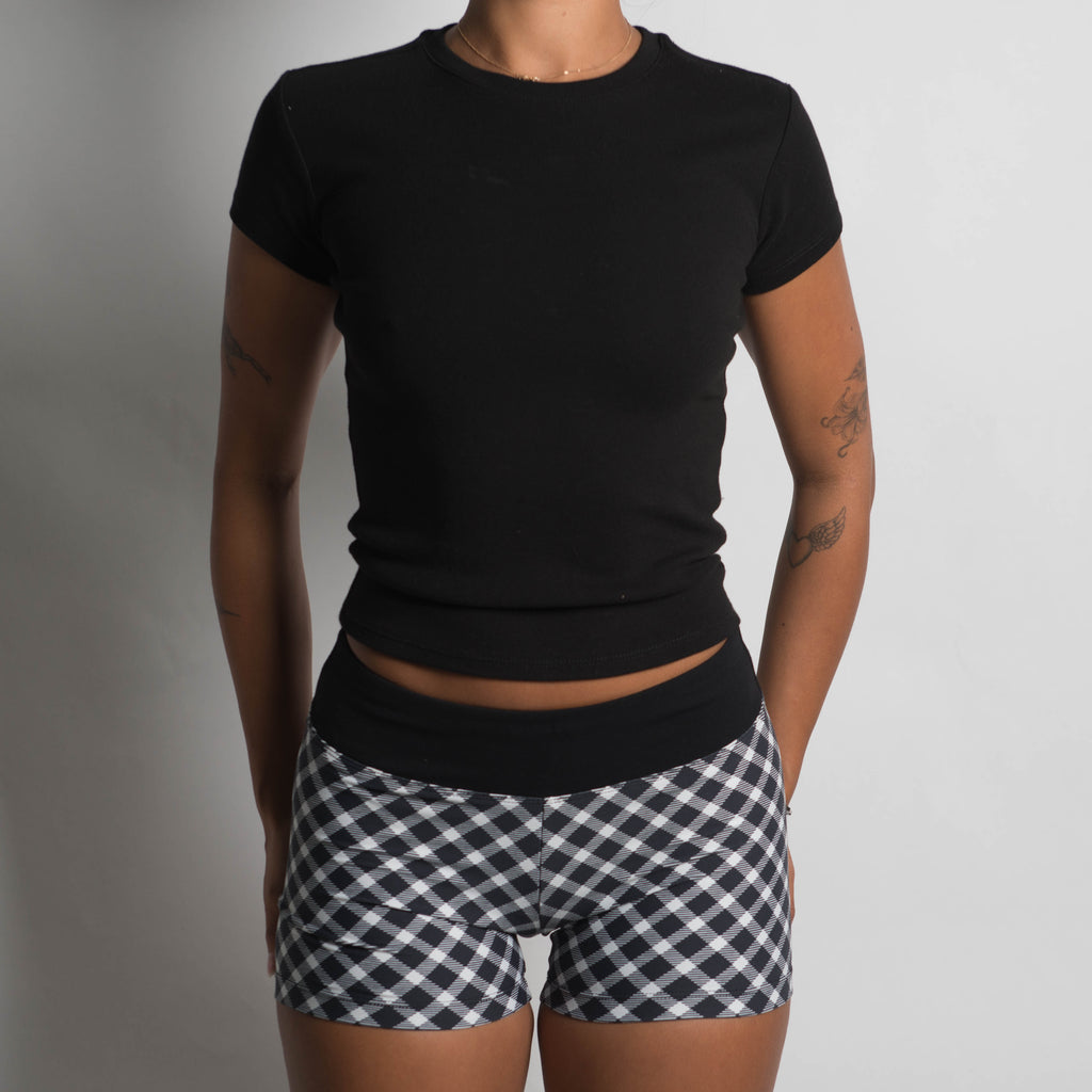 GINGHAM BIKE SHORTS