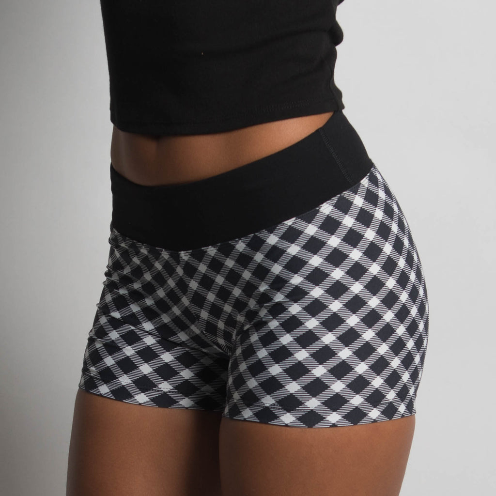 GINGHAM BIKE SHORTS