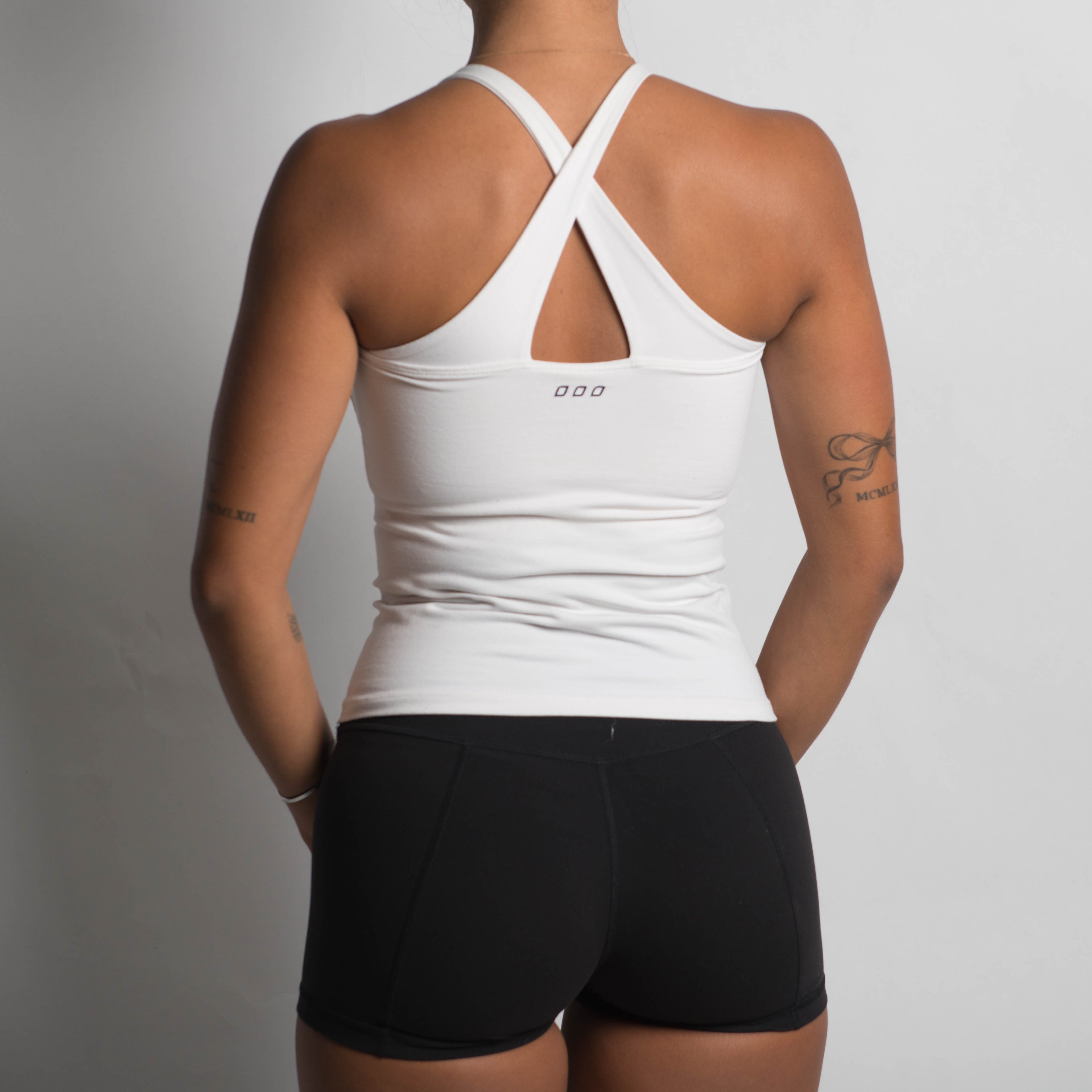 WHITE RACERBACK TANK TOP