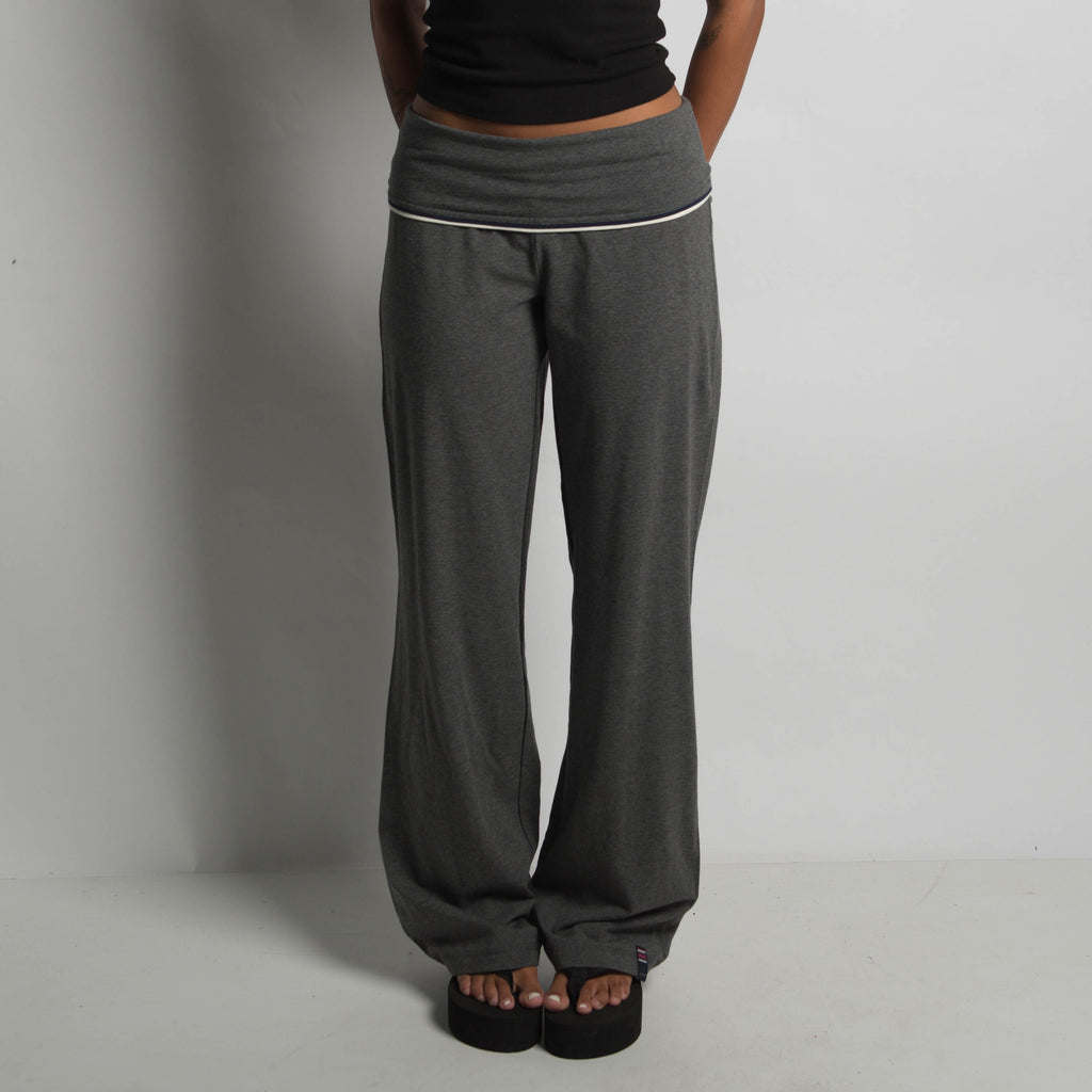 GREY FOLD OVER FLARE PANTS