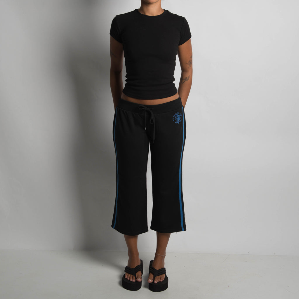 BLACK CROP LOUNGE PANTS