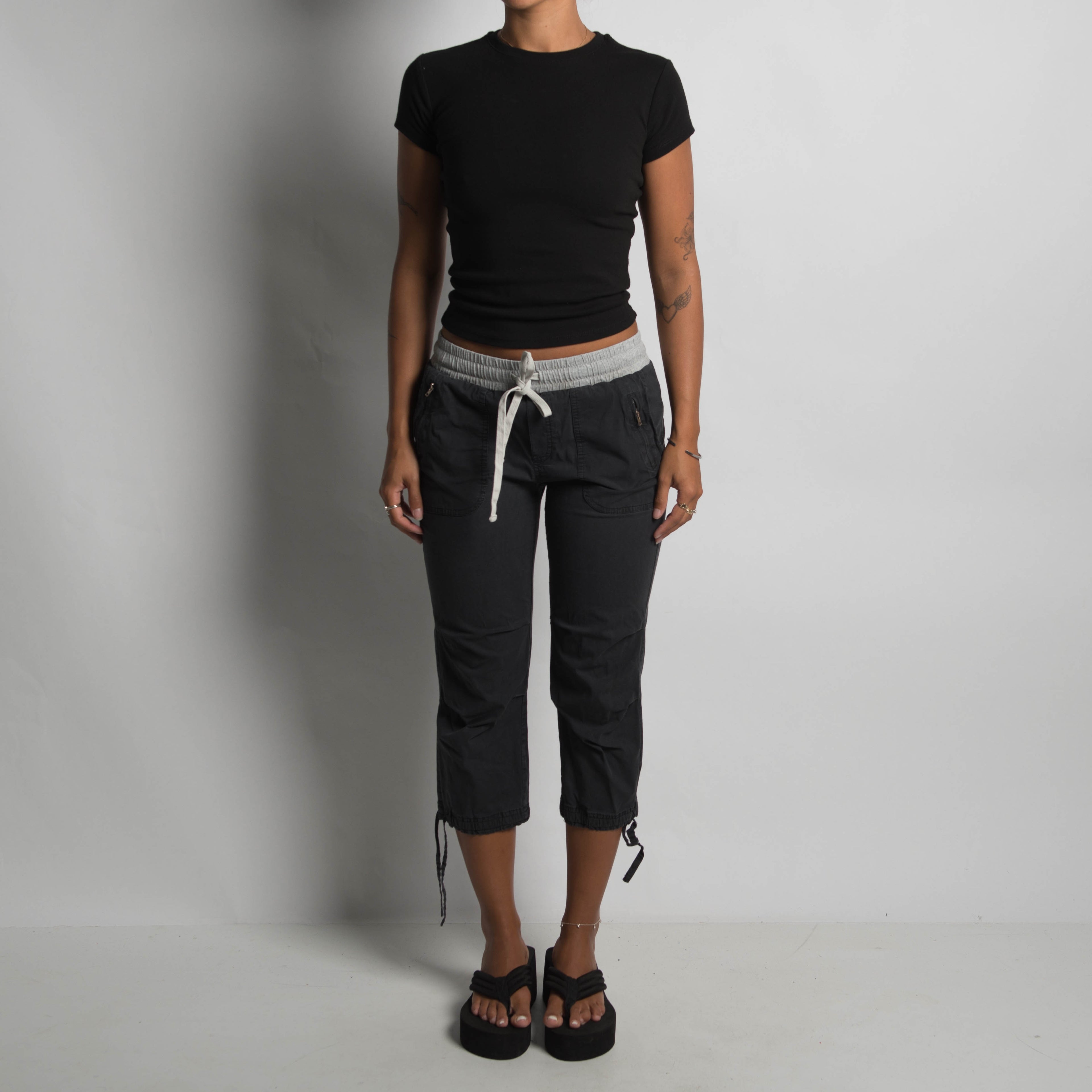 FADED CROP UTILITY PANTS