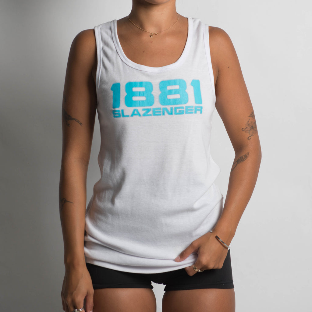 WHITE LONGLINE TANK TOP