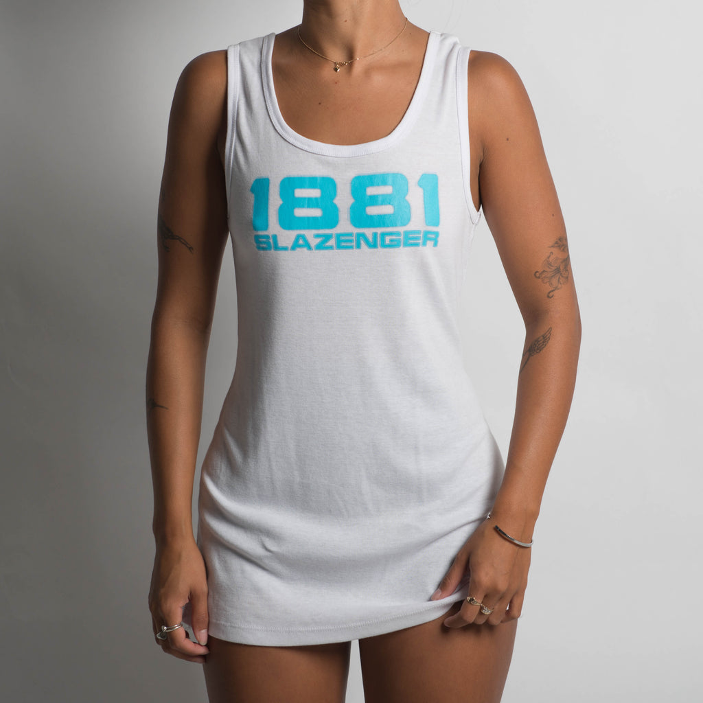 WHITE LONGLINE TANK TOP