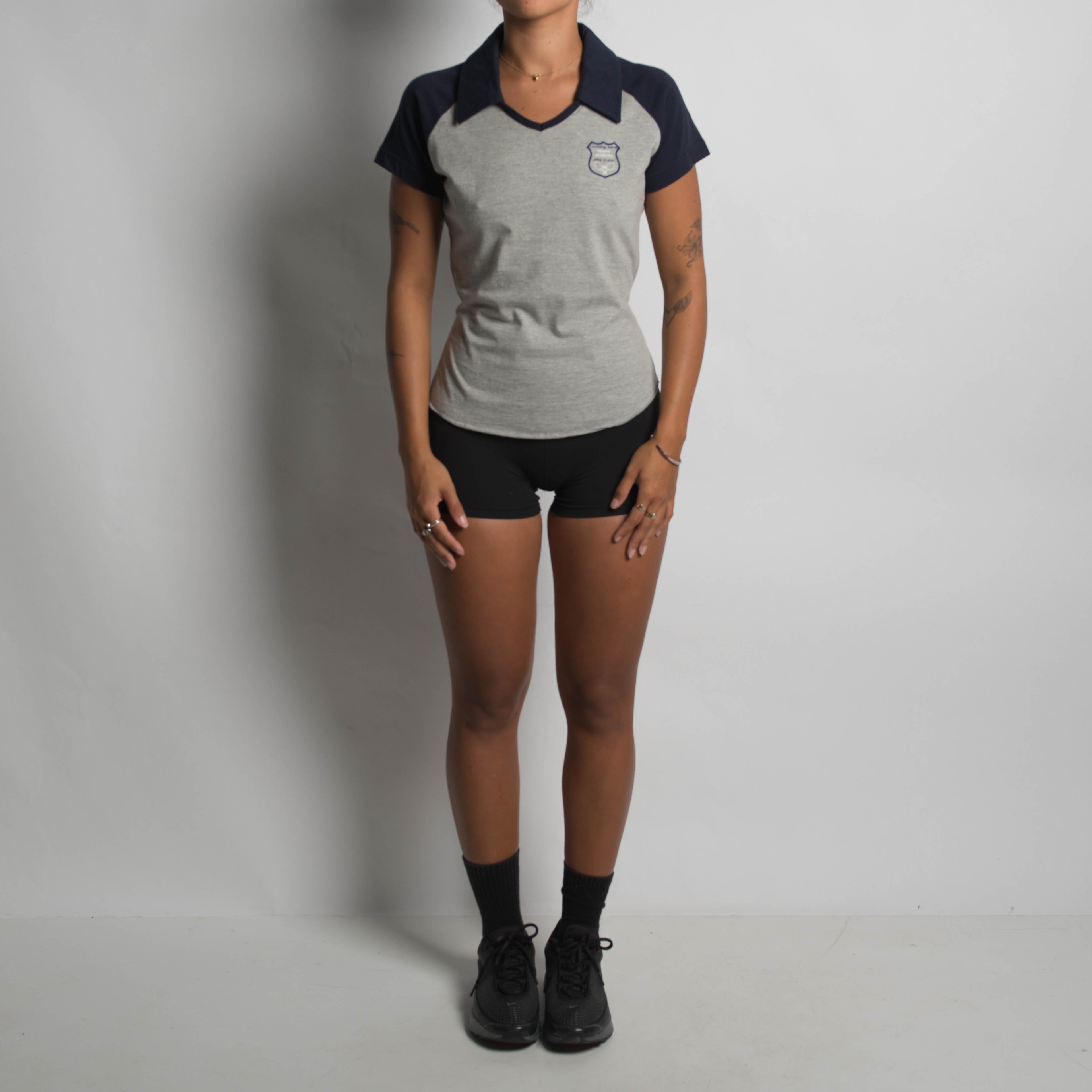 GREY RAGLAN POLO SHIRT