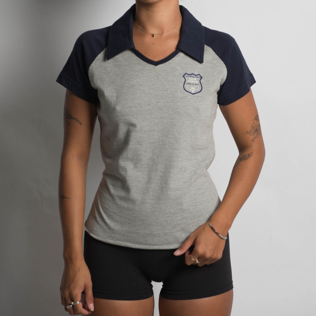 GREY RAGLAN POLO SHIRT