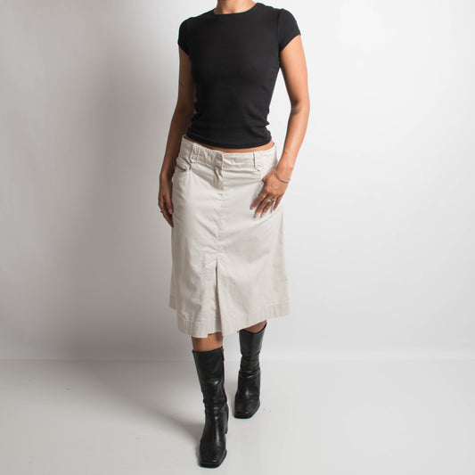 CREAM UTILITY MIDI SKIRT