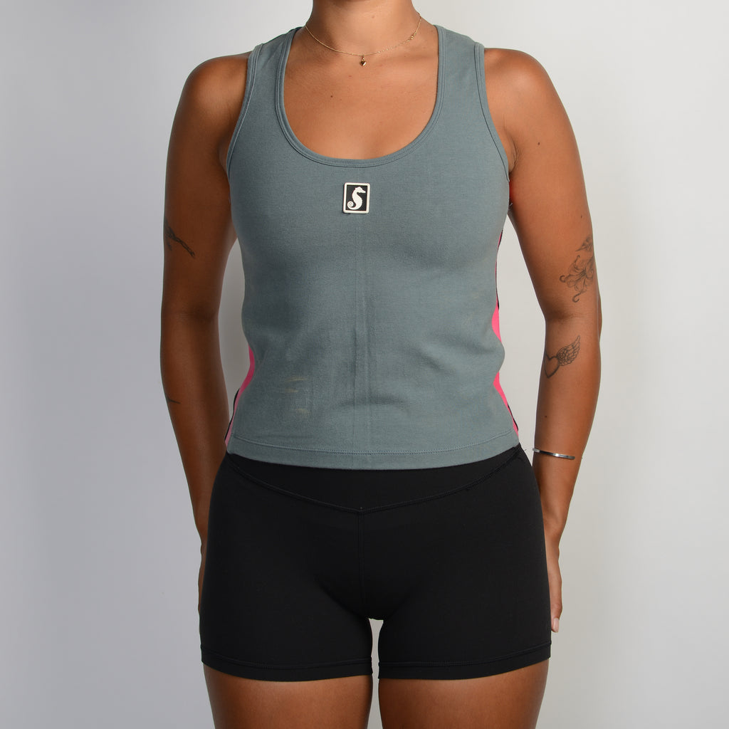 GREY PANEL TANK TOP