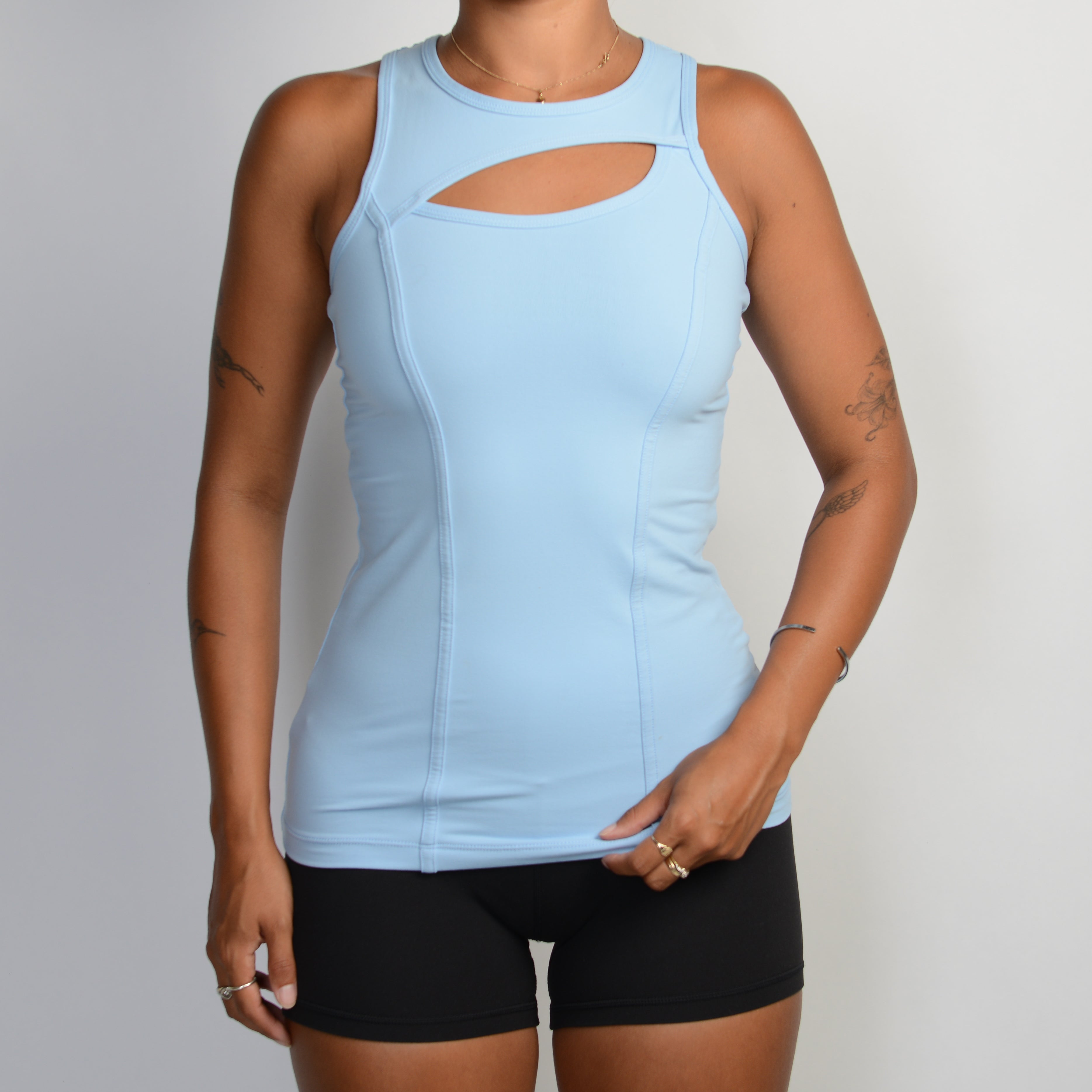 BLUE CUT OUT TANK TOP