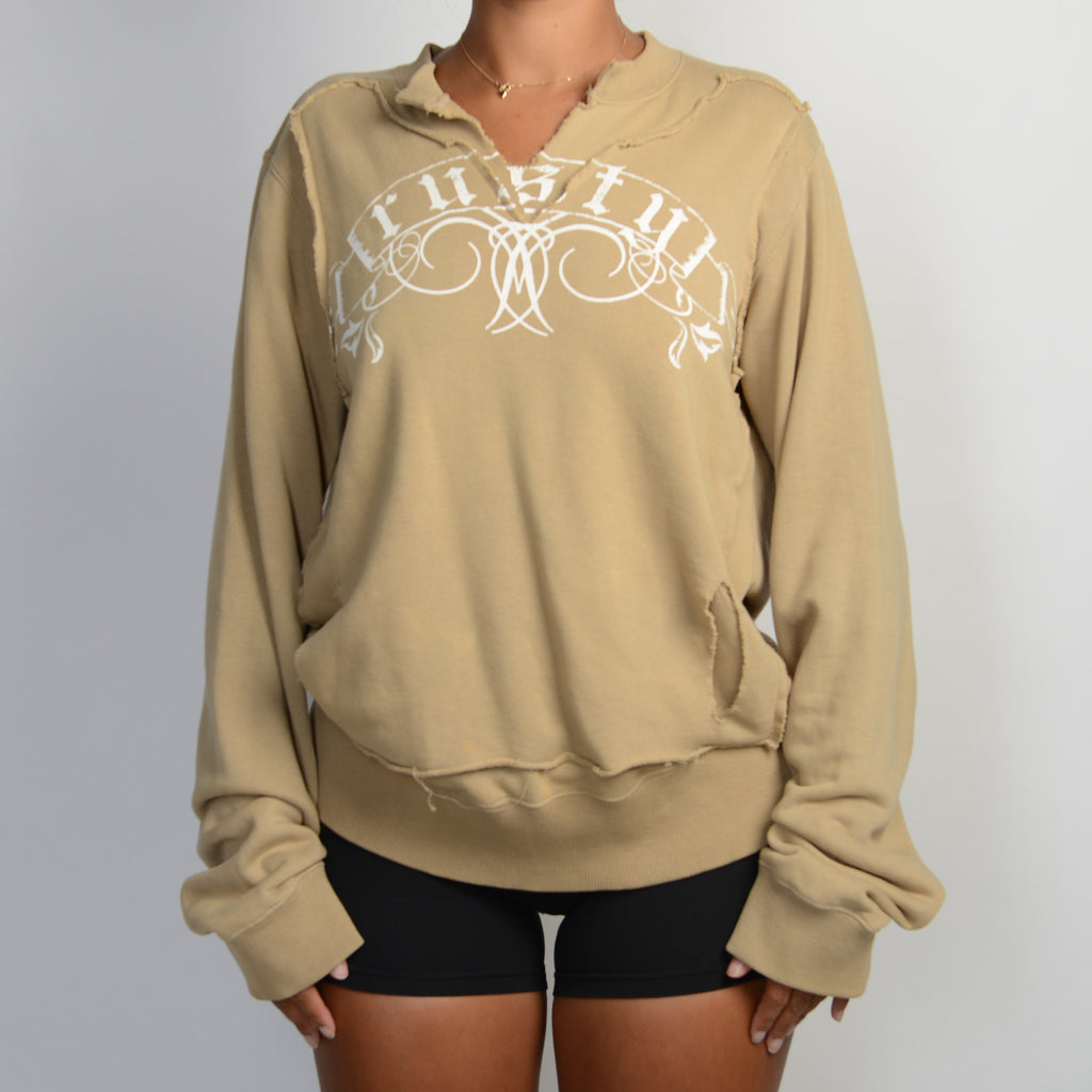 TAN DISTRESSED SWEATER