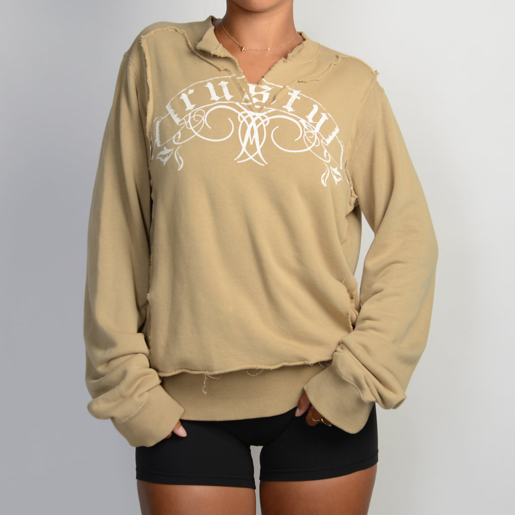 TAN DISTRESSED SWEATER