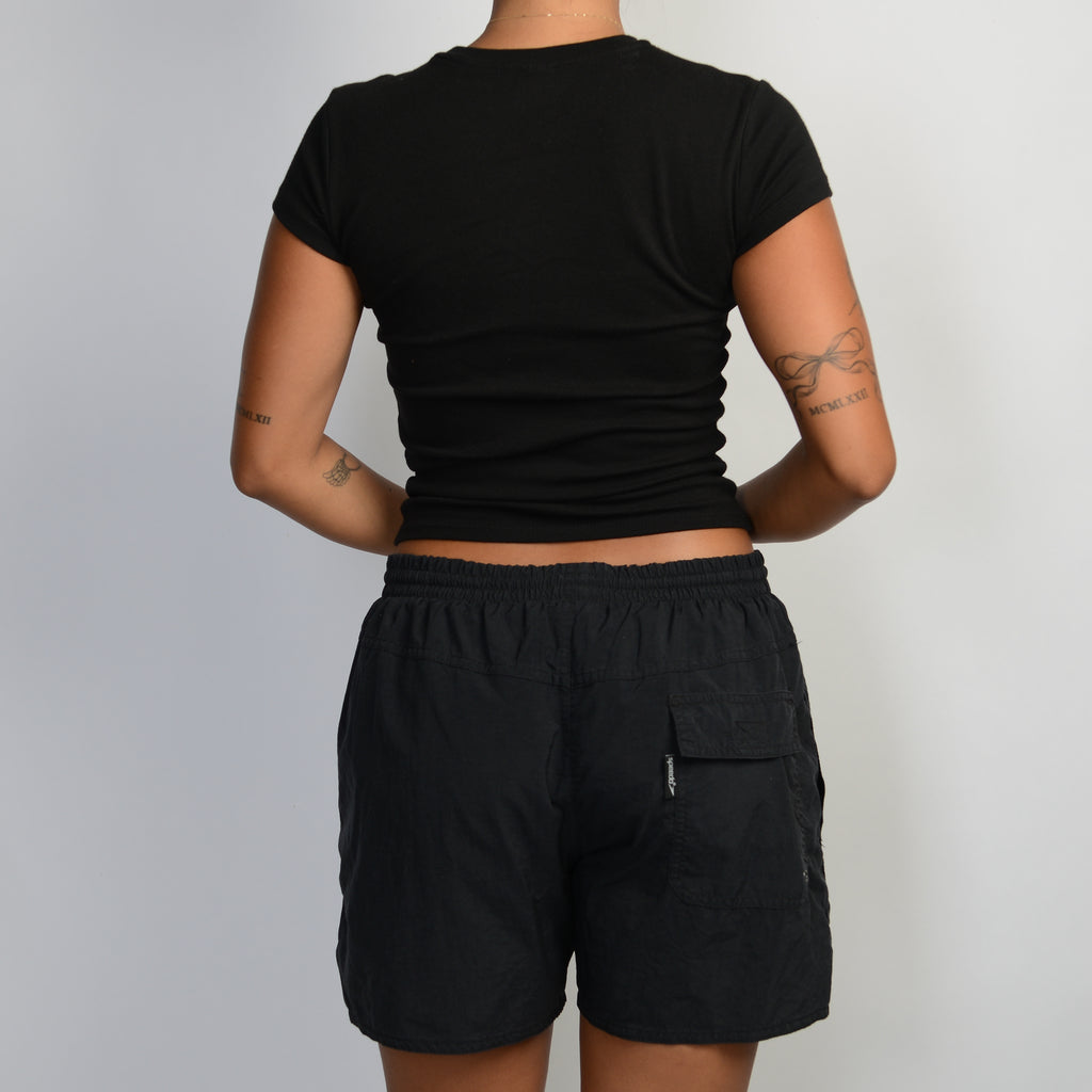BLACK NYLON SHORTS