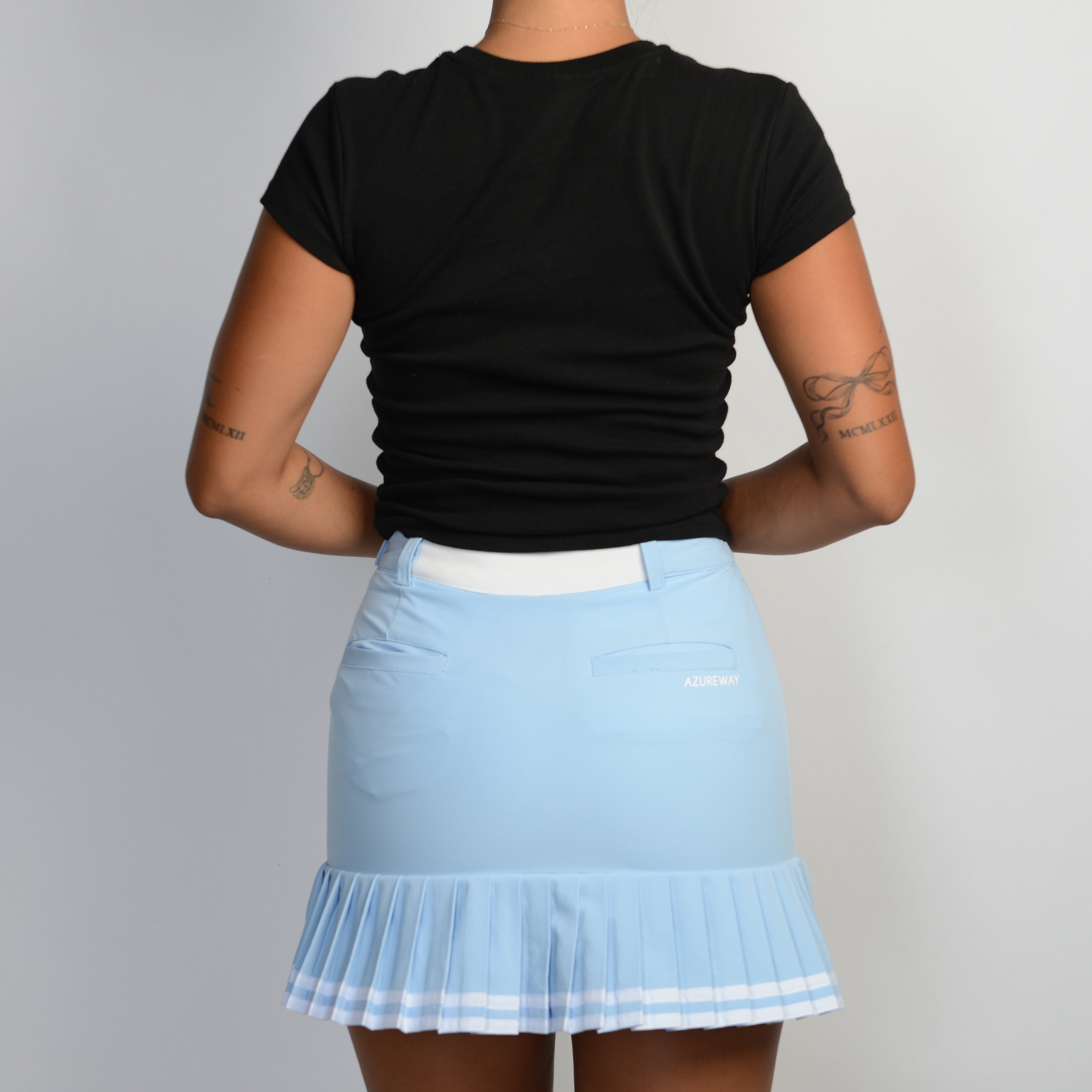 BLUE PLEATED SKORT