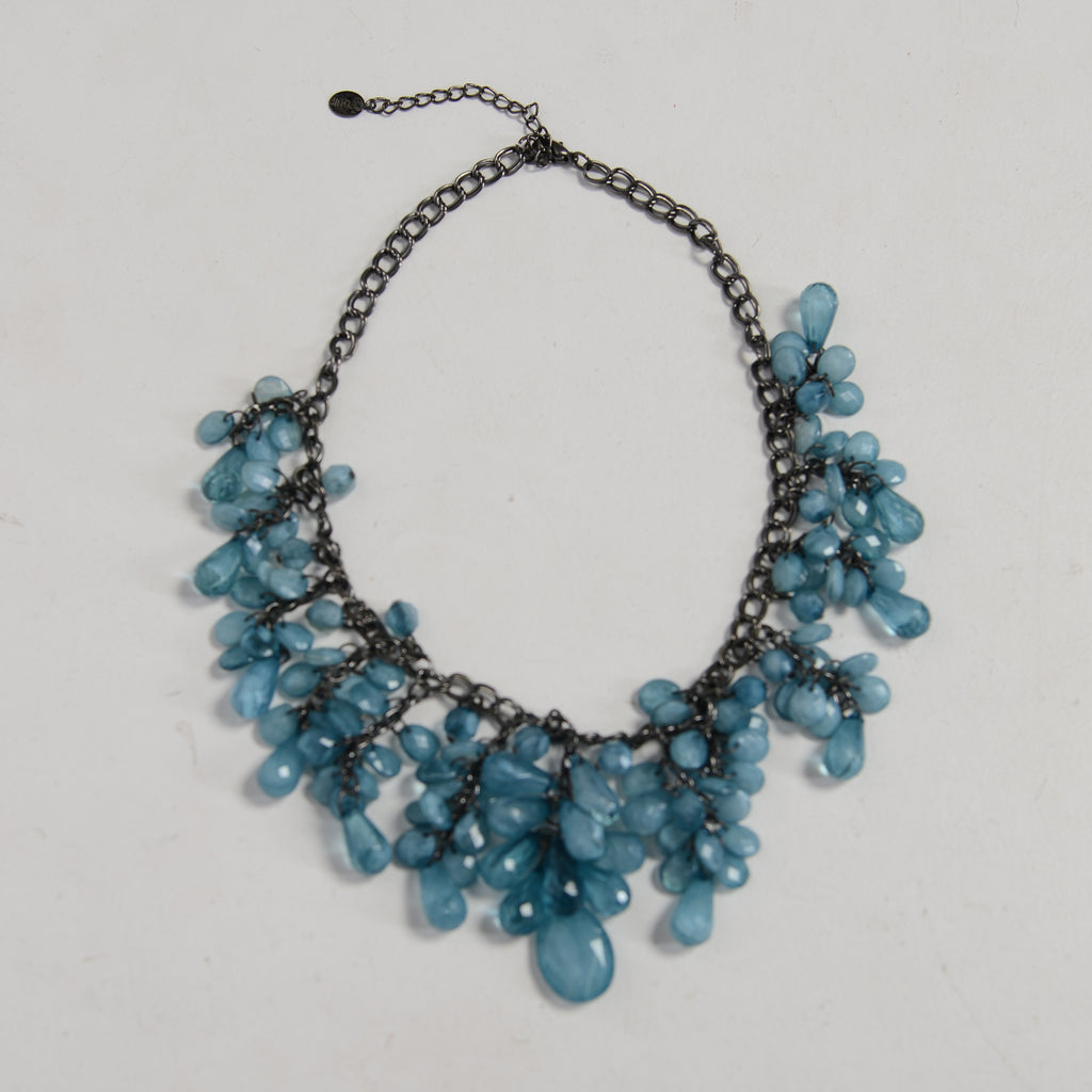 BLUE BEADED NECKLACE