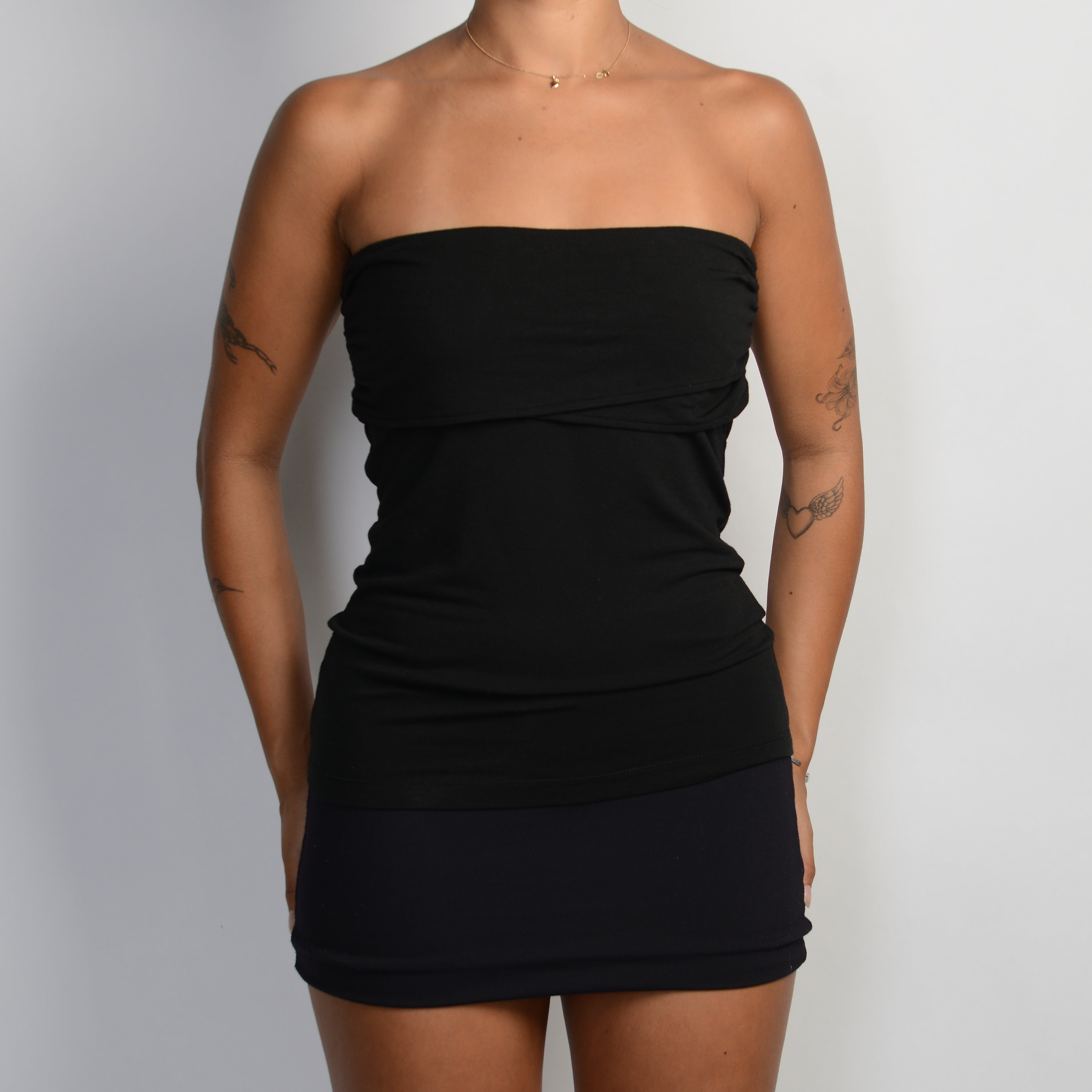 BLACK BANDEAU TOP