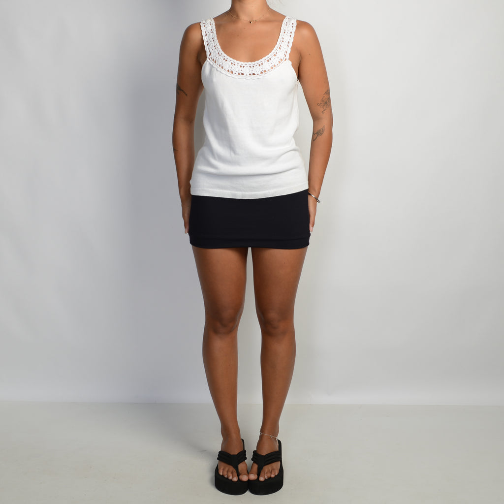WHITE KNIT TANK TOP