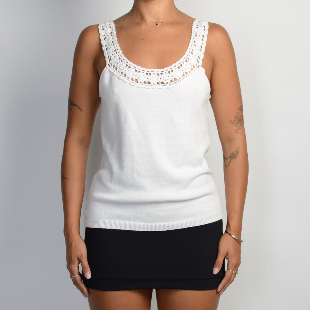 WHITE KNIT TANK TOP