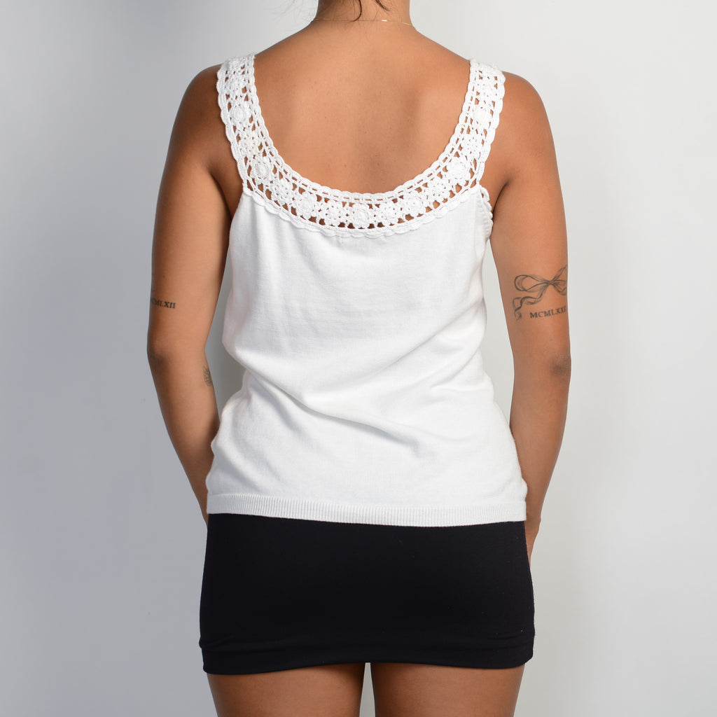 WHITE KNIT TANK TOP