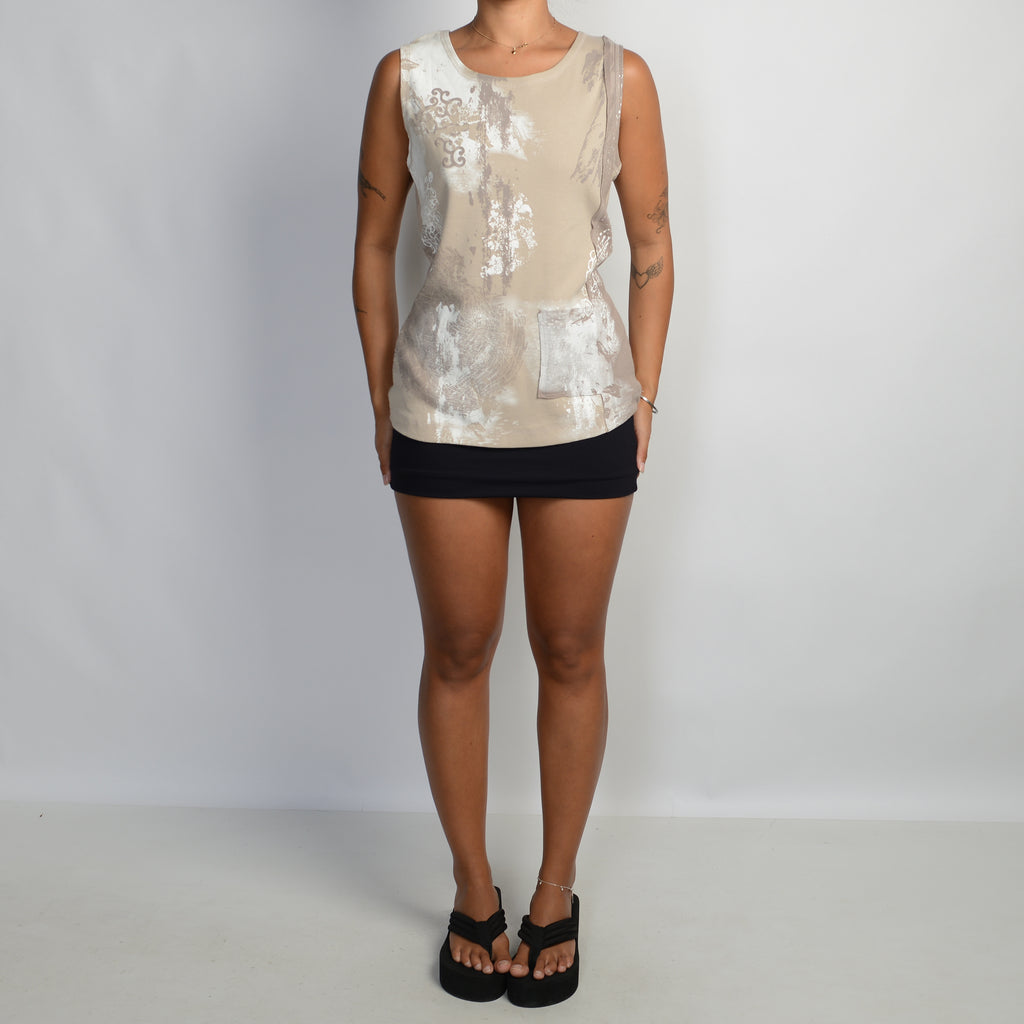 BEIGE SLEEVELESS TOP