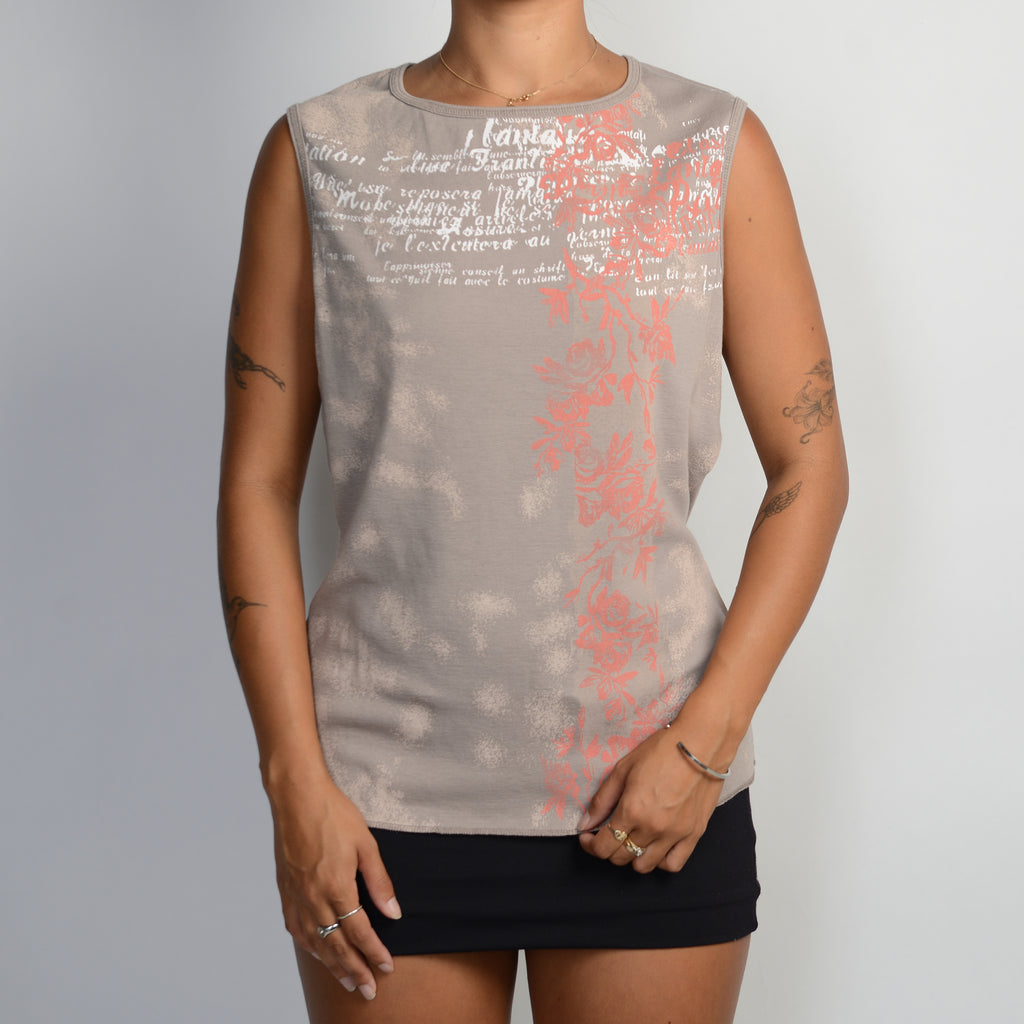 BROWN SLEEVELESS TOP