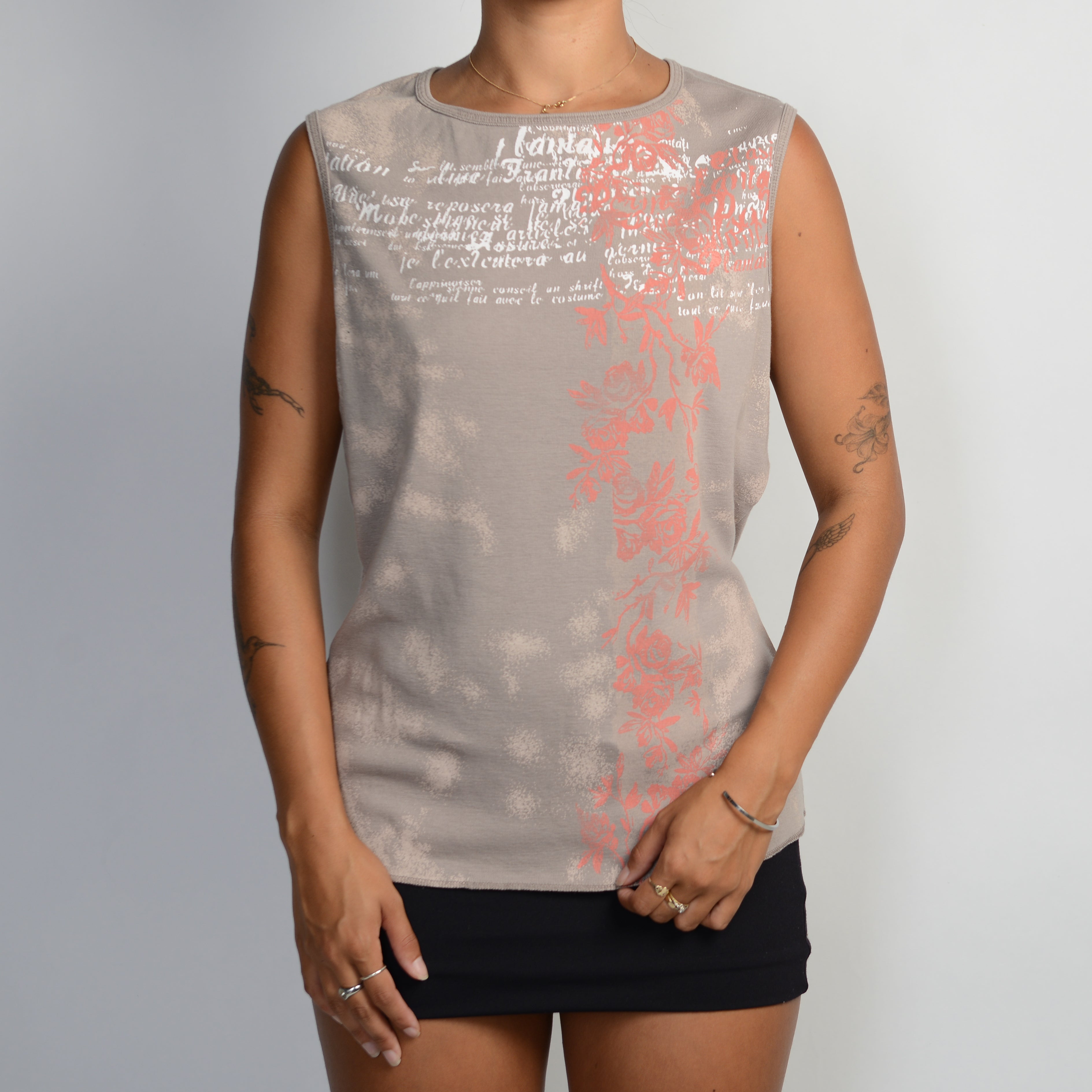 BROWN SLEEVELESS TOP