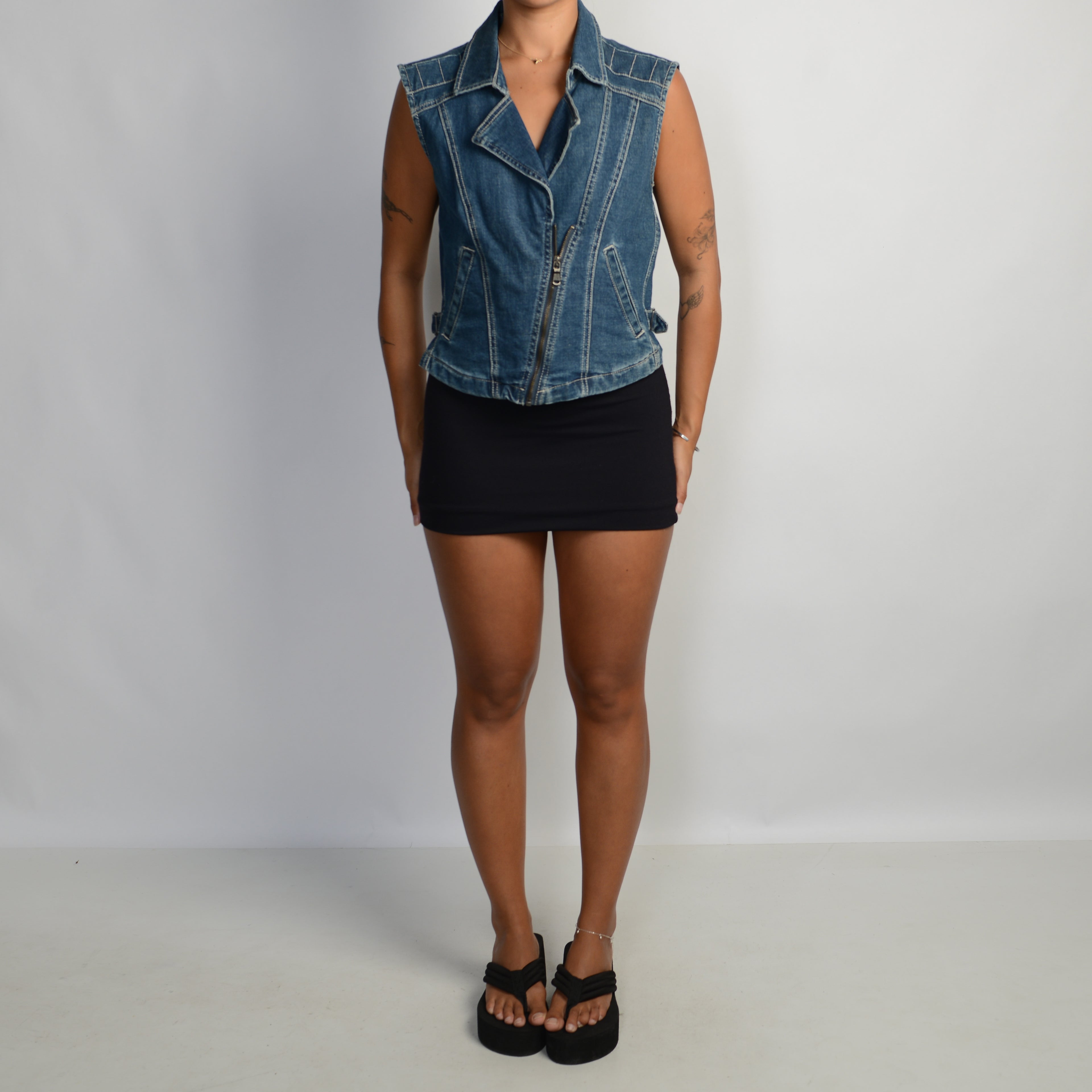 DENIM MOTORCYCLE VEST