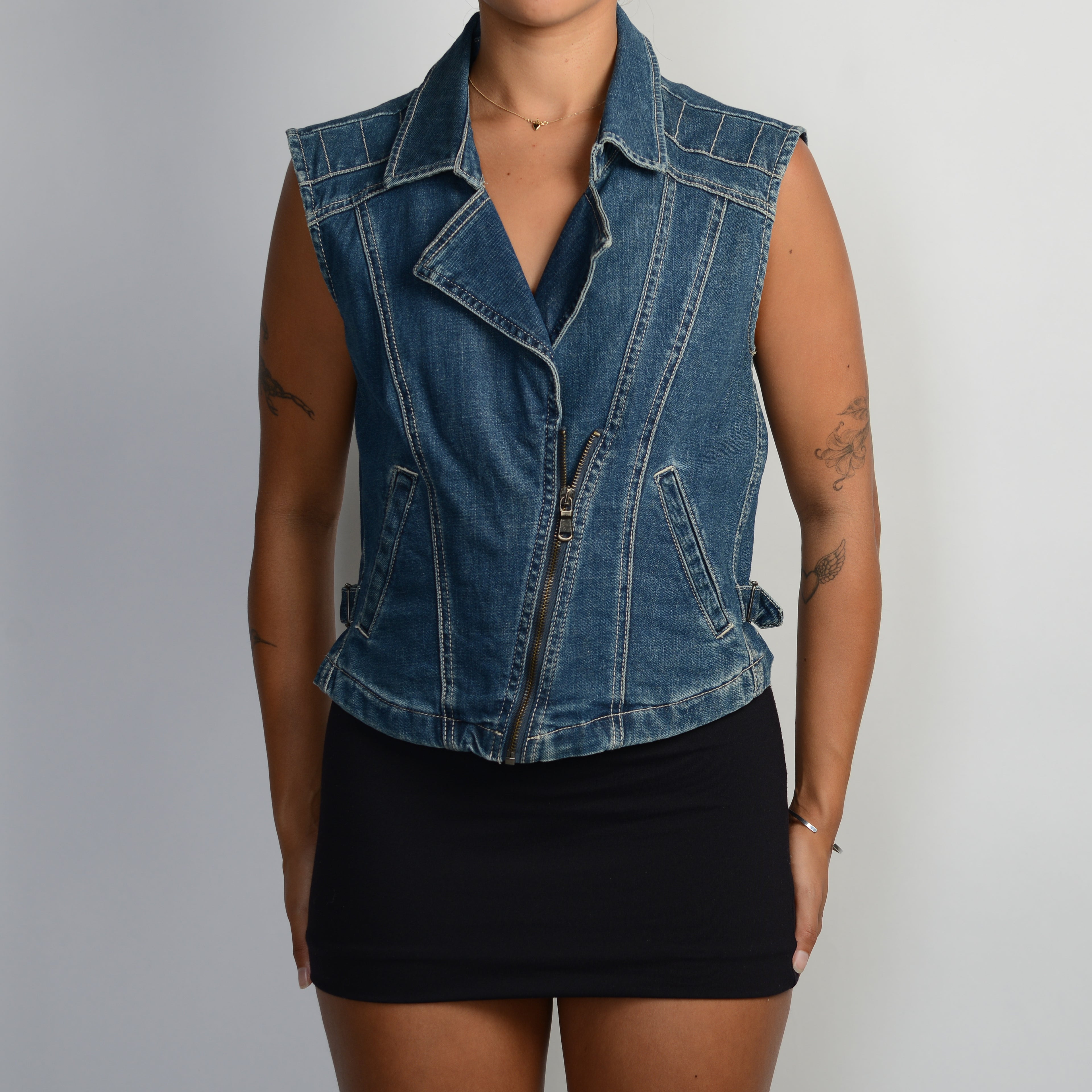 DENIM MOTORCYCLE VEST